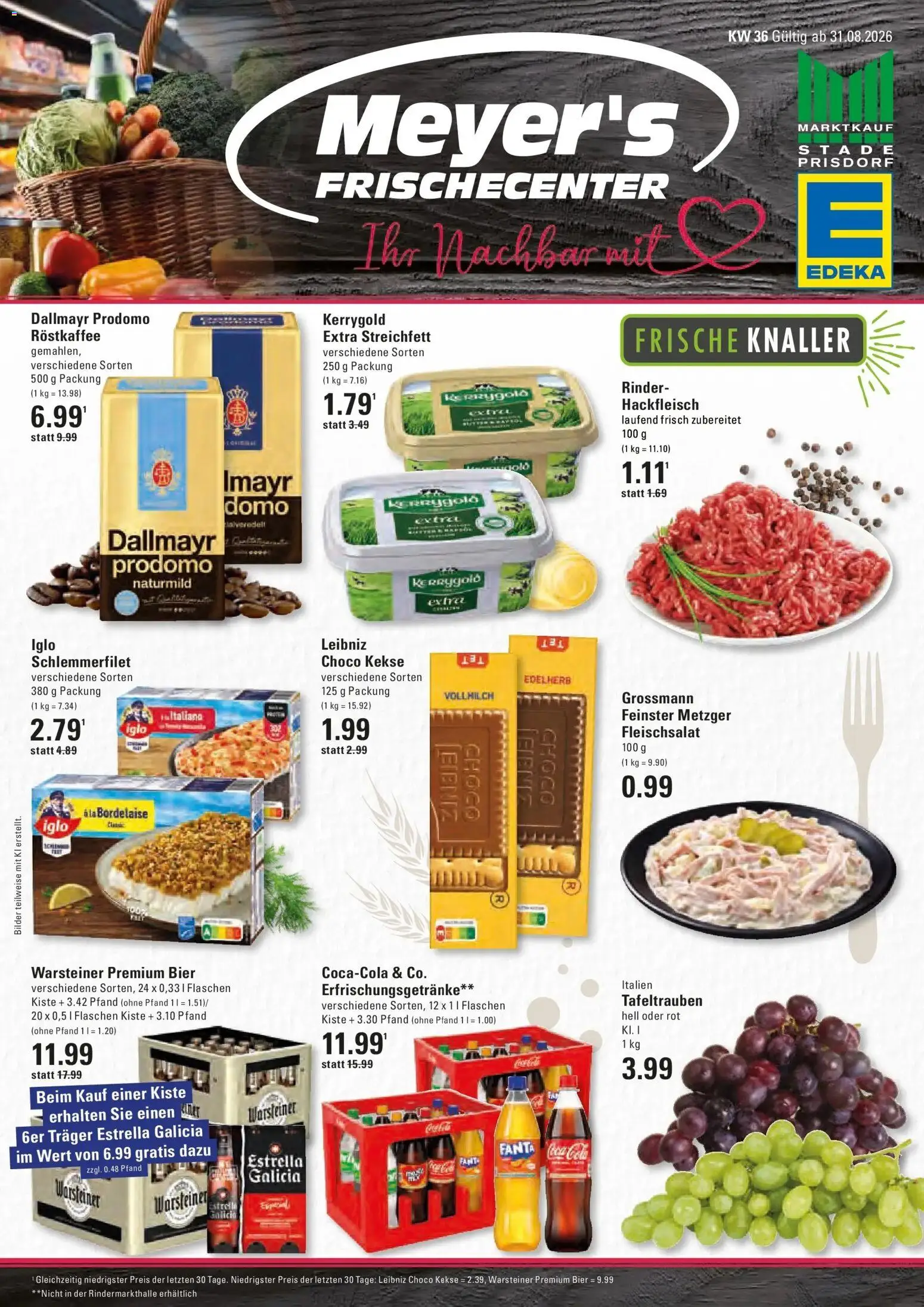 Edeka Prospekt Prisdorf (ab 31.08.2026) » Angebote Online | Seite: 1 | Produkte: Fanta, Warsteiner, Dallmayr prodomo, Hackfleisch