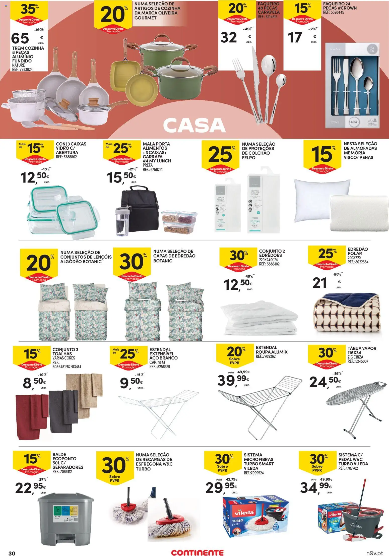 Continente Açores │ válido de 11.06.2026 | Página: 30 | Produtos: Tábua, Tábua de passar, Colchão, Conjunto de panelas