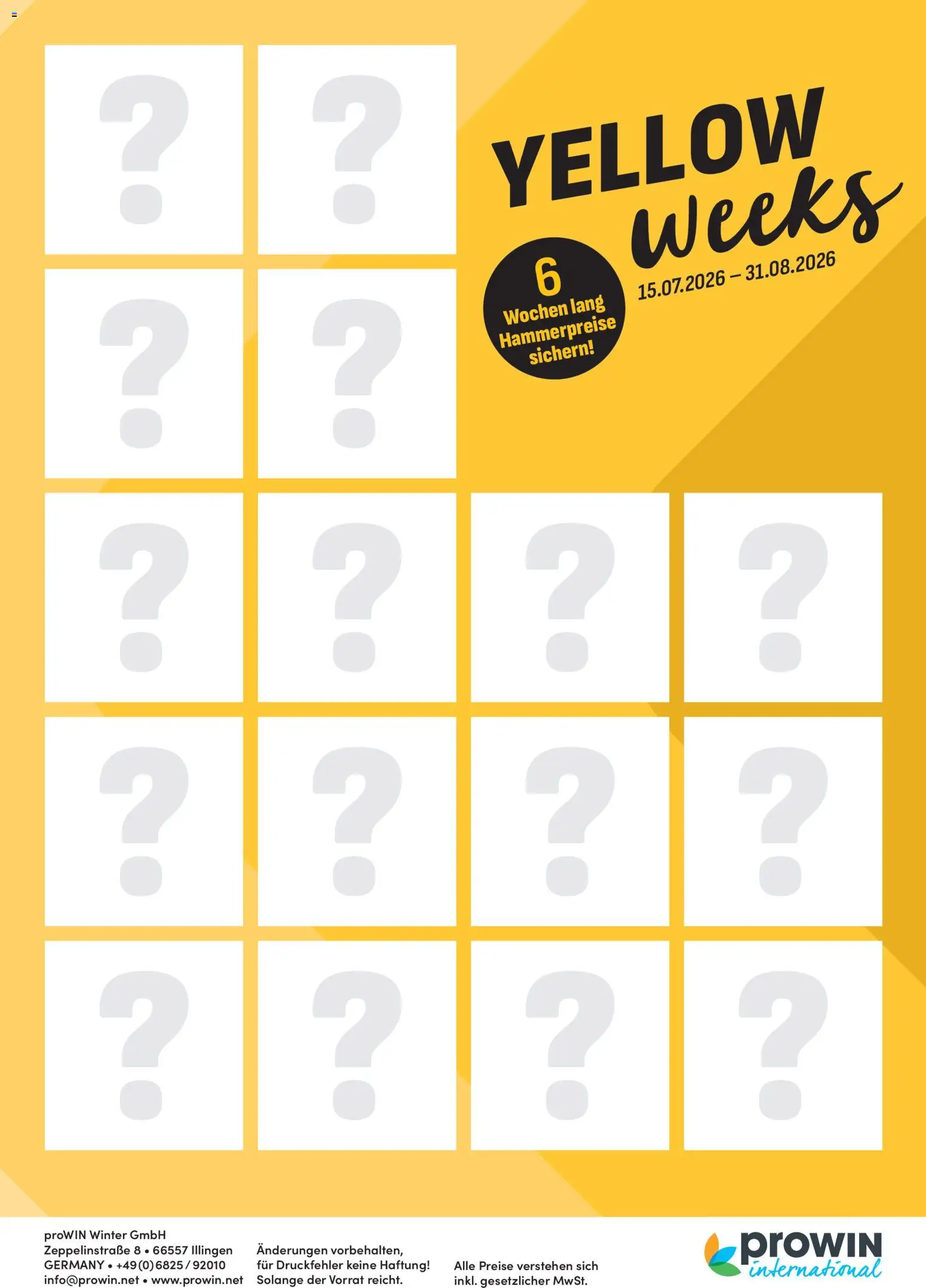 Angebote ProWIN Yellow-weeks Juli / August 2026 – gültig ab 15.07.2026 | Seite: 1