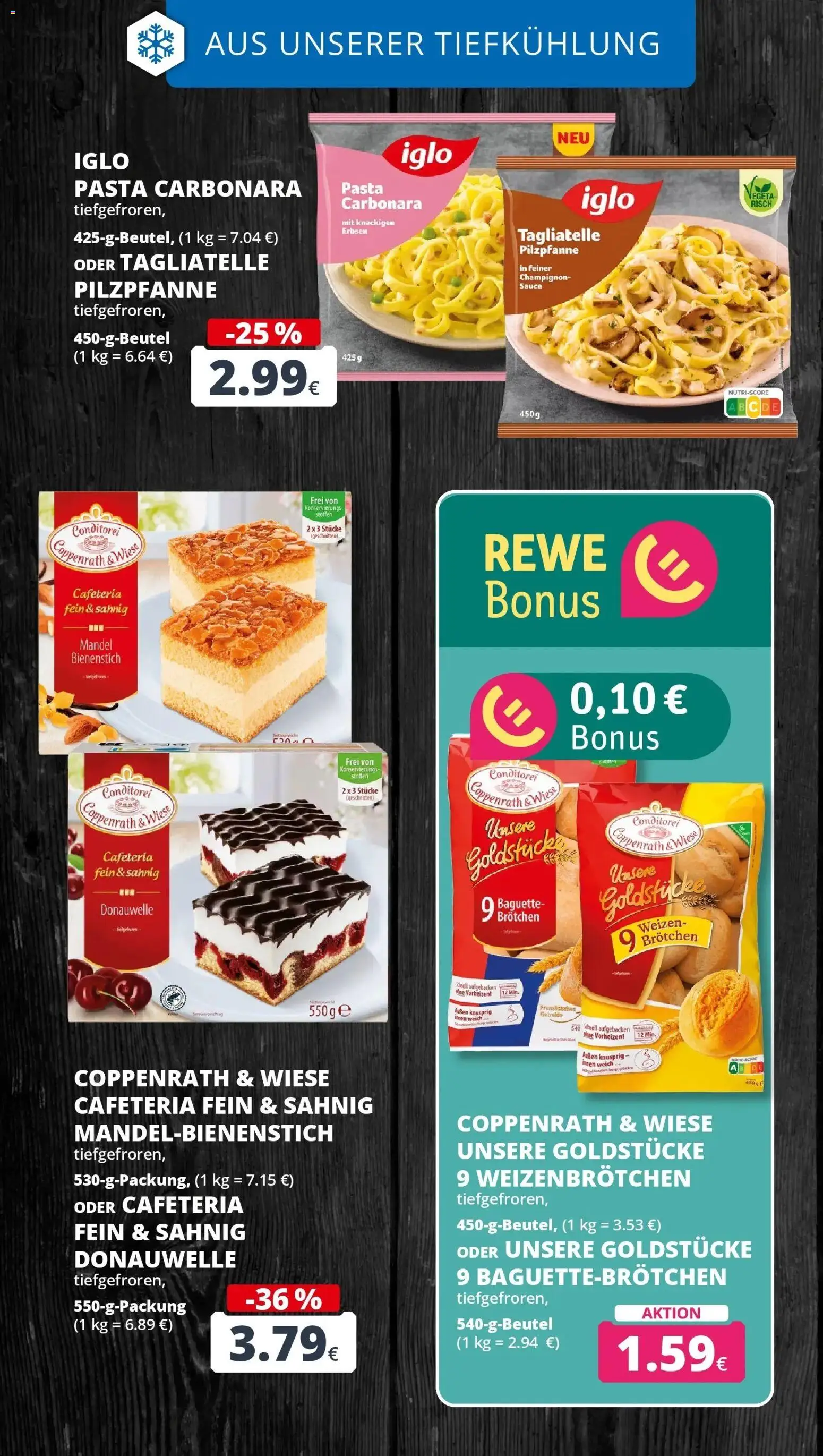 REWE Prospekt ab 05.10.2026 zum Blättern » Angebote | Seite: 18 | Produkte: Iglo, Baguette, Pasta, Erbsen