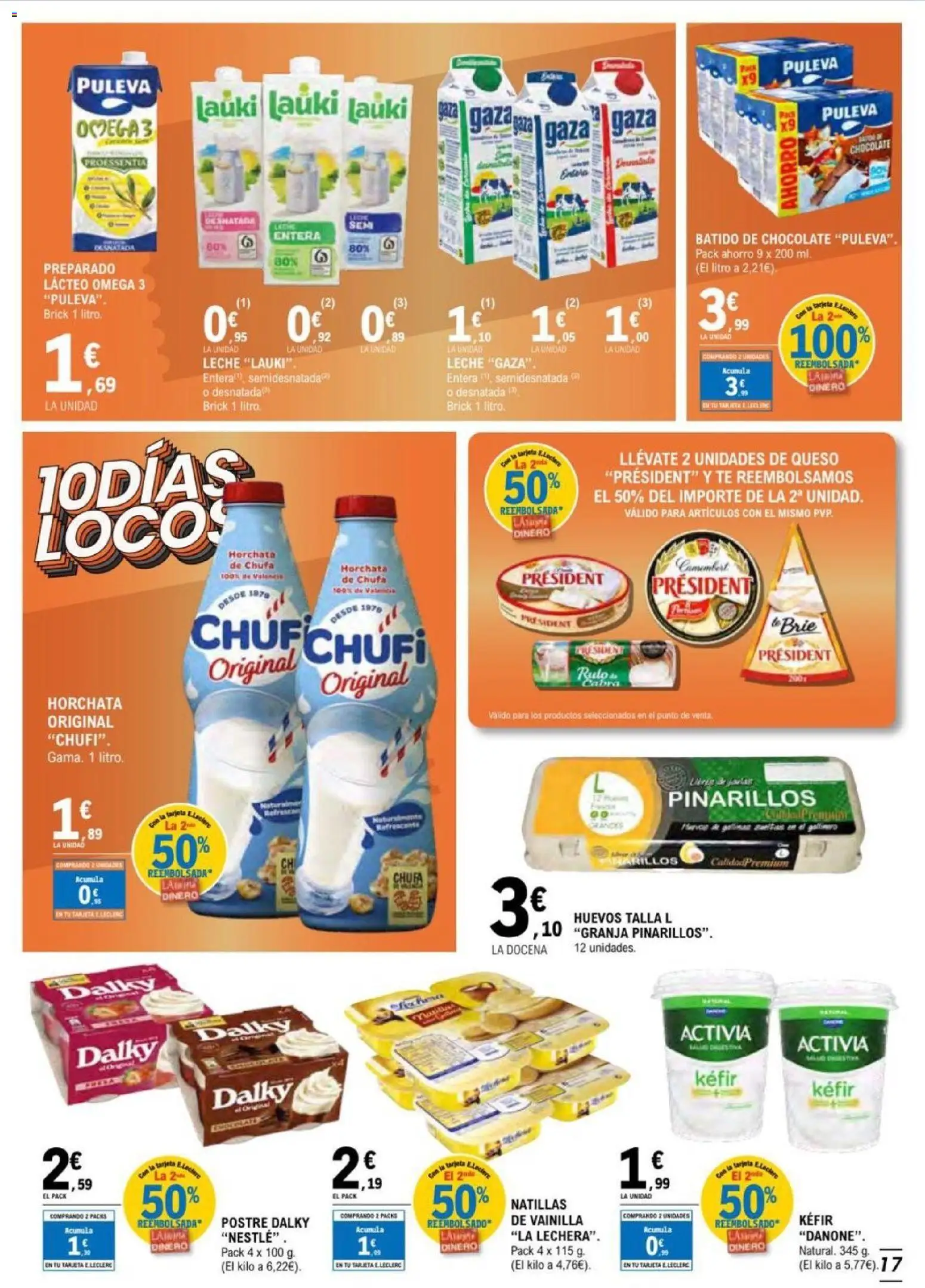 E.Leclerc folleto Salamanca │ válido desde el 17.06.2026 | Página: 17 | Productos: Leche, Queso, Chocolate, Té