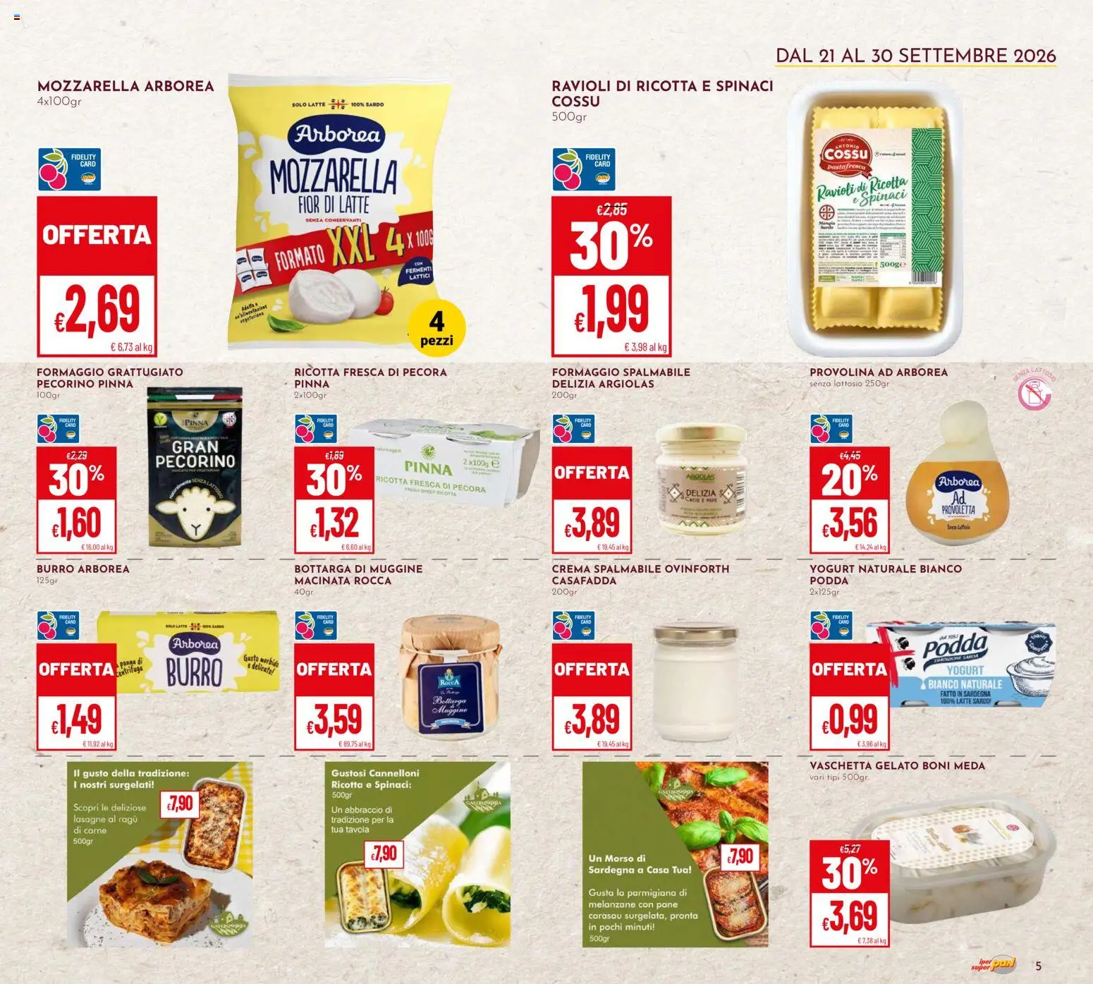 Volantino Pan del 30/09/2026 | Pagina: 5 | Prodotti: Yogurt, Formaggio, Ravioli, Formaggio spalmabile
