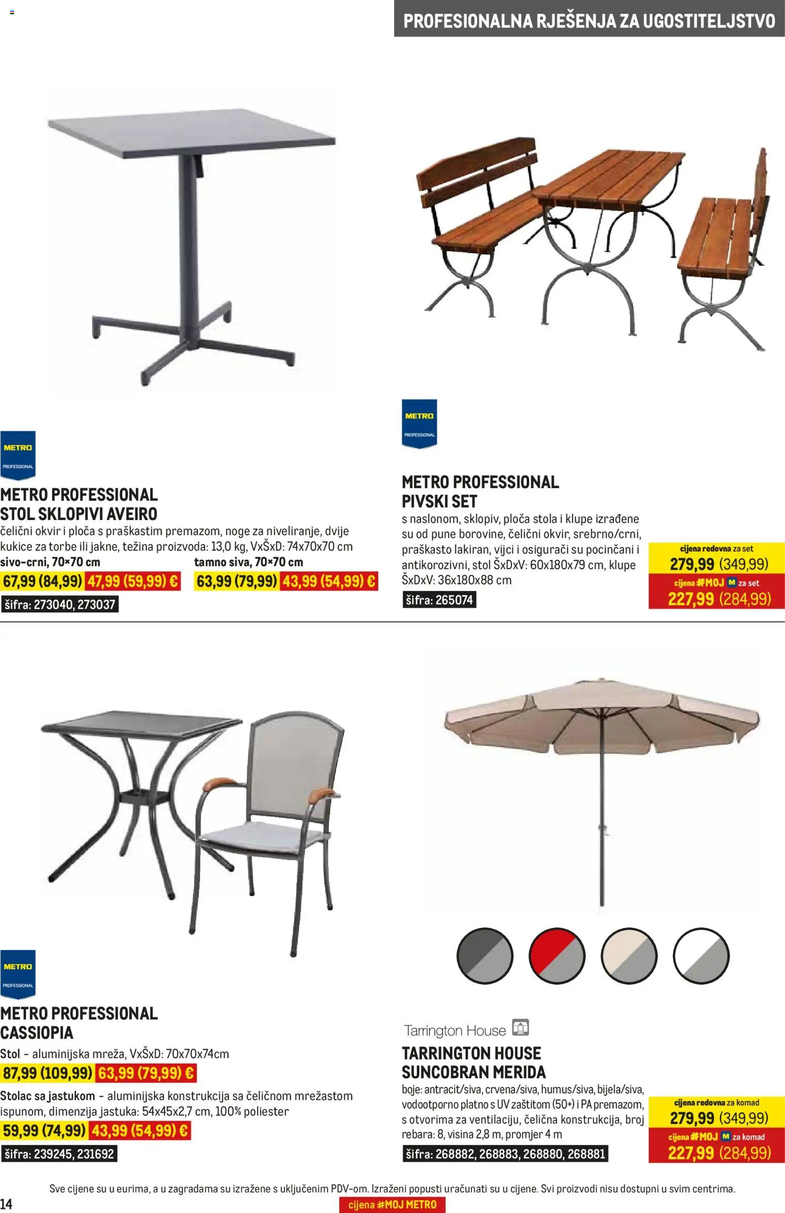 Metro katalog | vrijedi od 01.07.2026 | Stranica: 14 | Proizvodi: Stol, Suncobran