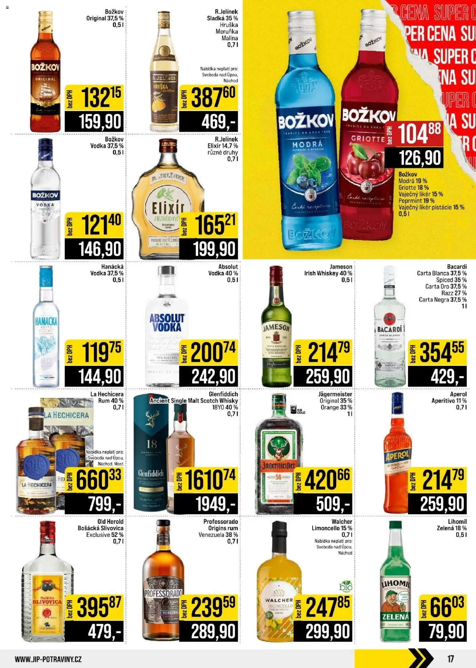 Jip leták - Cash & Carry od 09.09.2026 | Strana: 17 | Produkty: Jägermeister, Rum, Jameson, Aperitivo