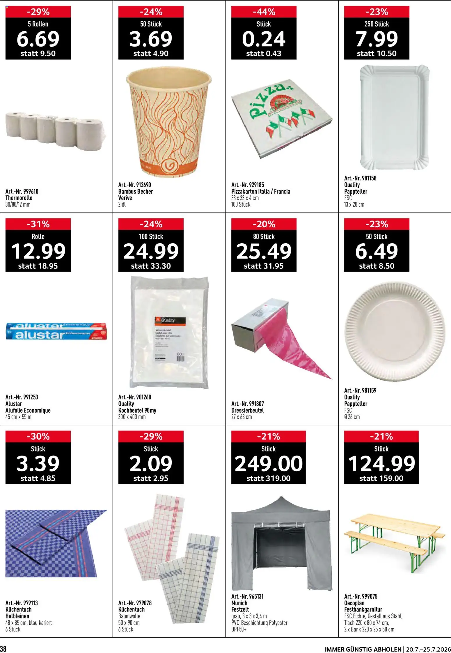 Prodega aktionen – gültig ab 20.07.2026 | Seite: 38 | Produkte: Tisch