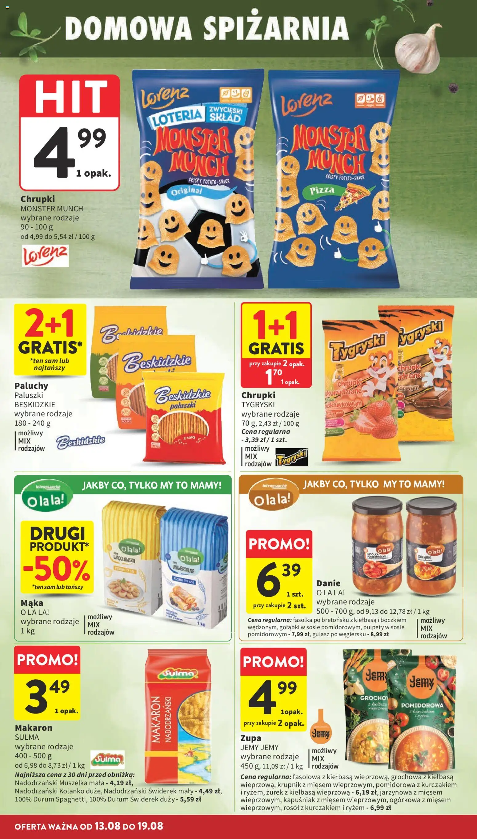 Intermarche gazetka od 13.08.2026 | Strona: 32 | Produkty: Gołąbki, Zurek, Pizza, Mąka