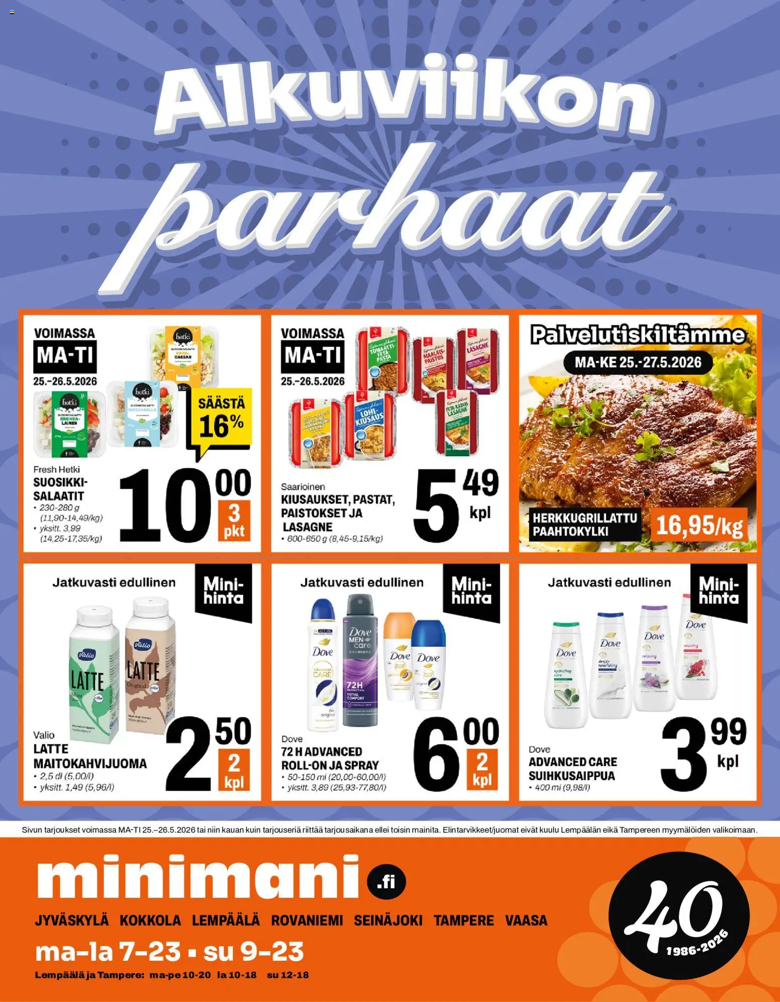 Minimani tarjoukset – voimassa 25.05.2026 alkaen | Sivu: 1 | Tuotteet: Mozzarella