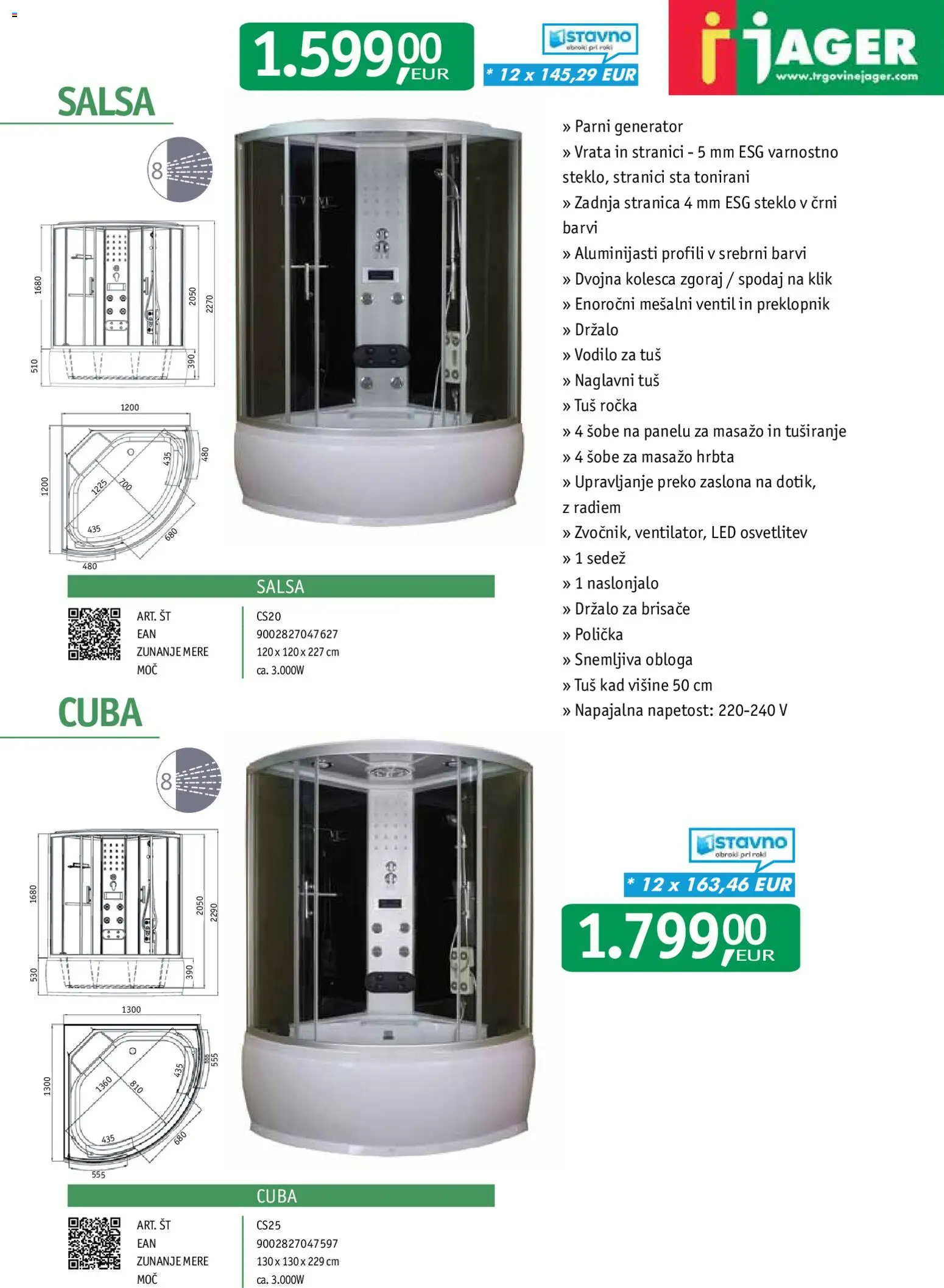 Novi Jager katalog ponudbe – veljaven od 21.08.2026 | Stran: 29 | Izdelki: Ventil, Tuš kad, Generator, Vrata