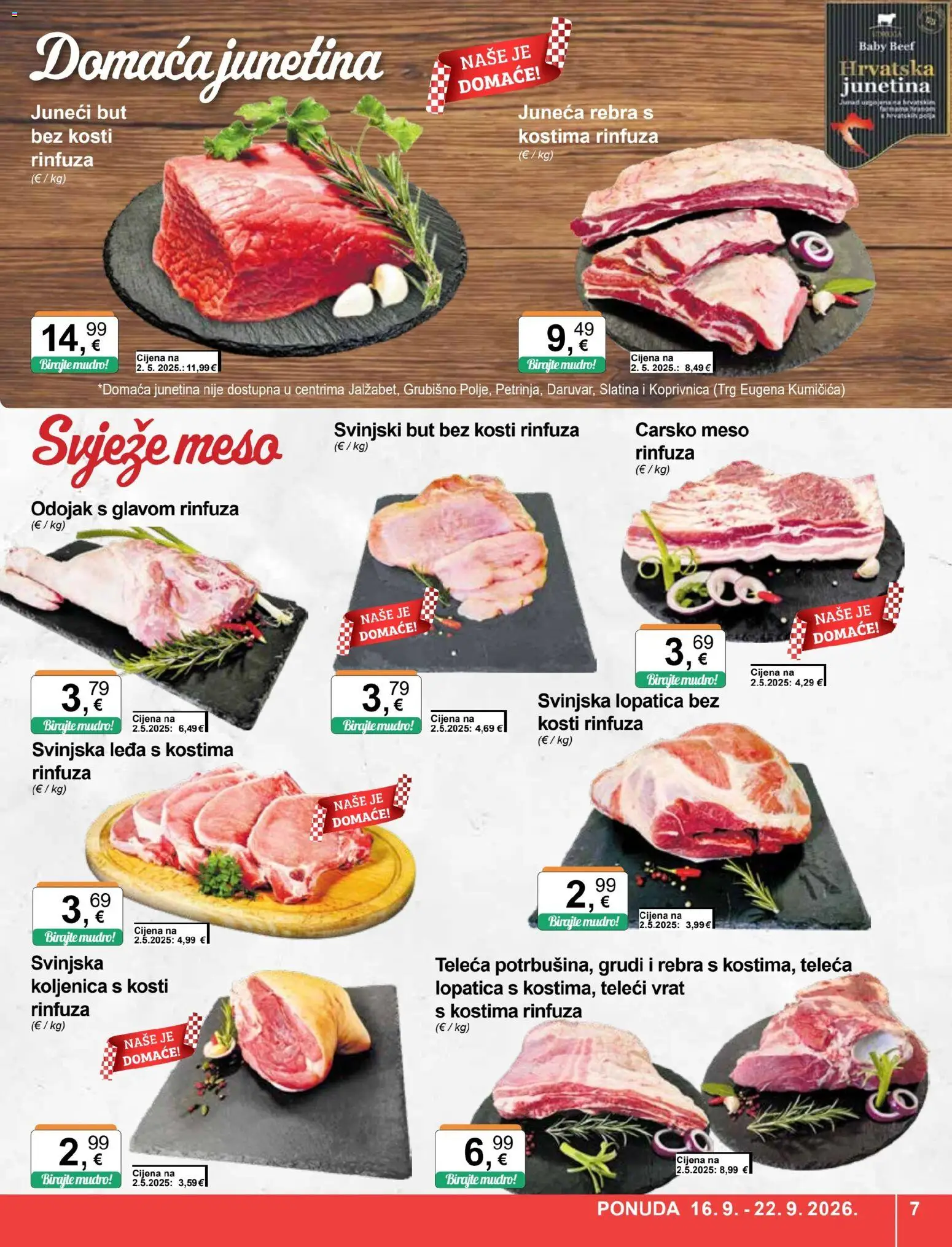 KTC katalog | vrijedi od 16.09.2026 | Stranica: 7 | Proizvodi: Carsko meso, Svinjska lopatica, Svinjski but, Teleca lopatica