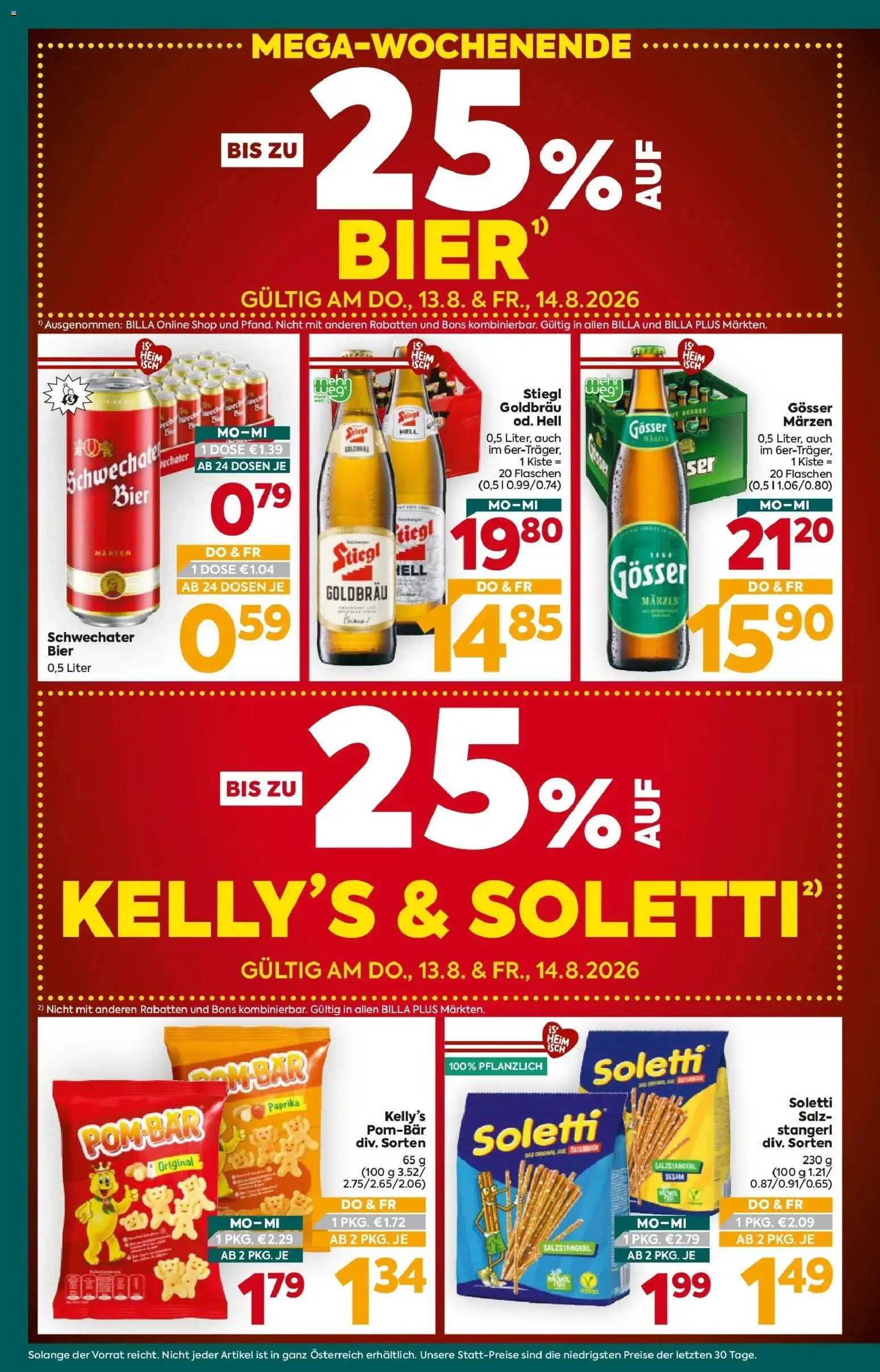 Billa Plus Flugblatt - Oberösterreich von 13.08.2026 - Aktuelle Angebote | Seite: 4 | Produkte: Salz, Bier