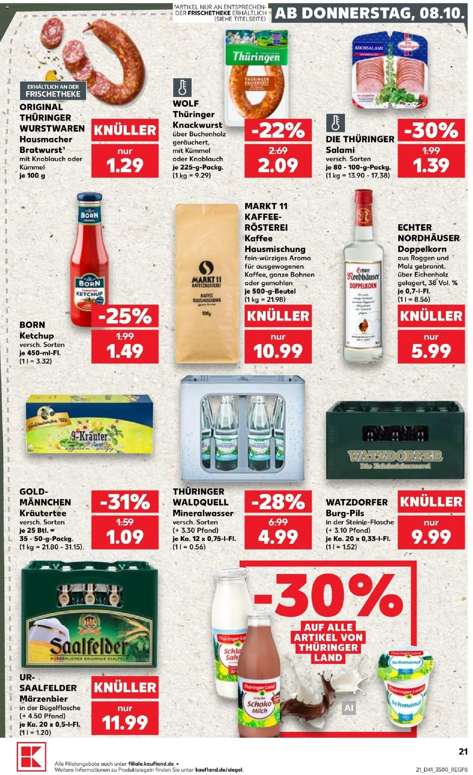 Kaufland Prospekt Jena – gültig ab 08.10.2026 | Seite: 23 | Produkte: Kaffee, Mineralwasser, Kräutertee, Ketchup