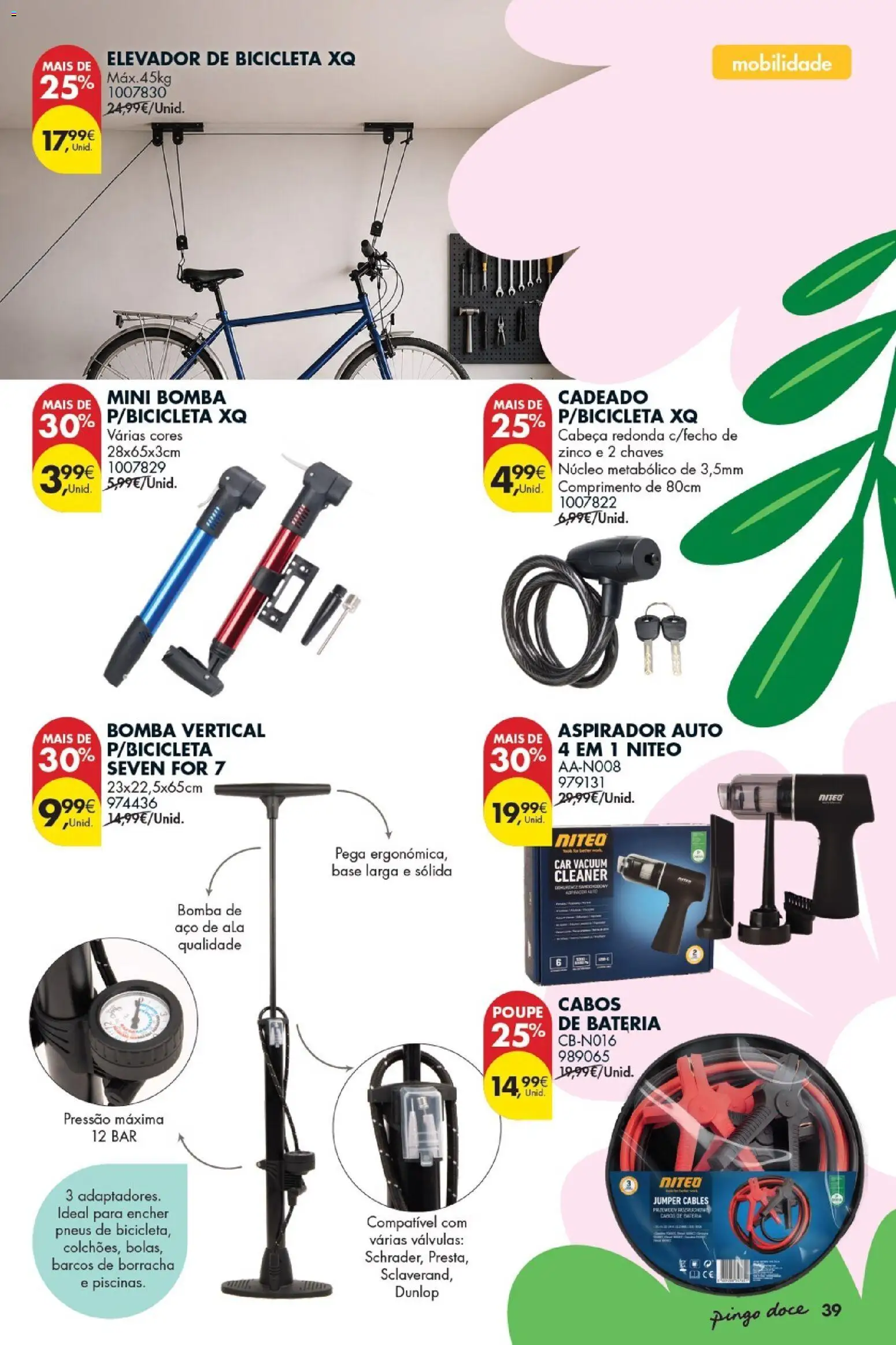 Pingo Doce Bazar Ar Livre │ válido de 05.05.2026 | Página: 41 | Produtos: Aspirador, Bicicleta, Base, Bateria