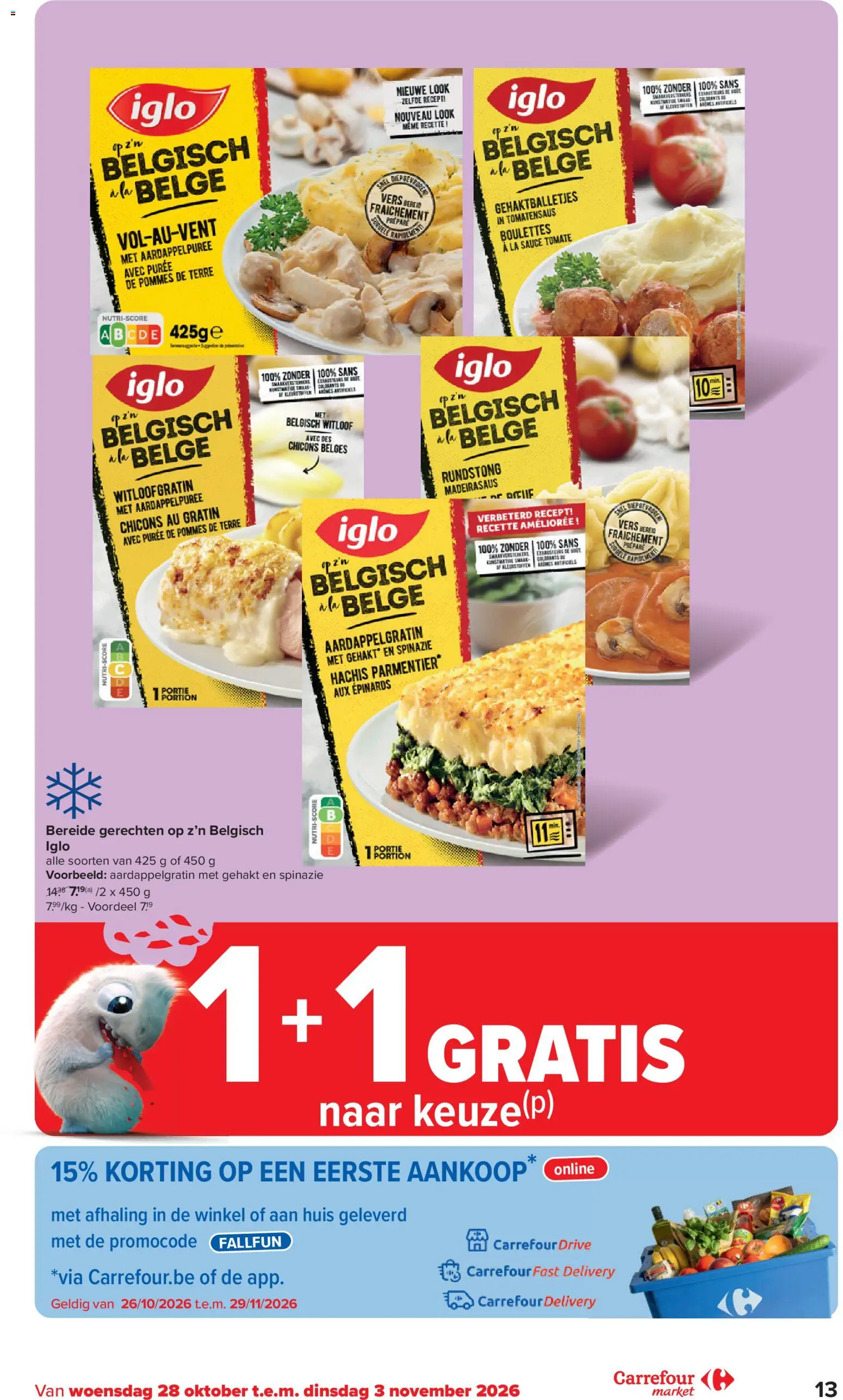 {H1} | Pagina: 13 | Producten: Gehakt, La, Spinazie