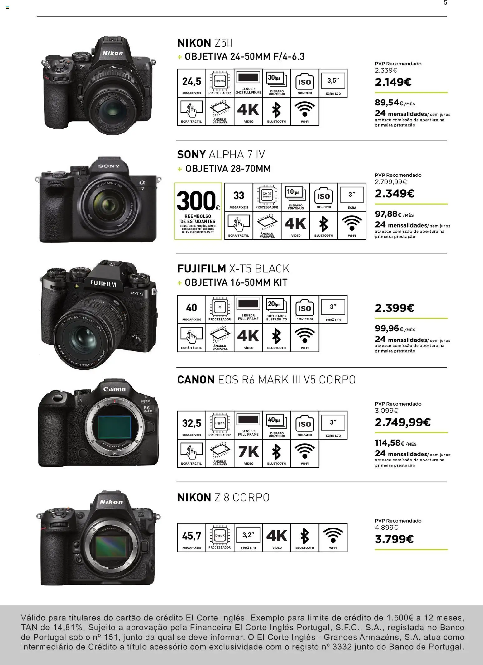 El Corte Ingles Fotografia │ válido de 14/07/2026 | Página: 5 | Produtos: Vídeo, Banco