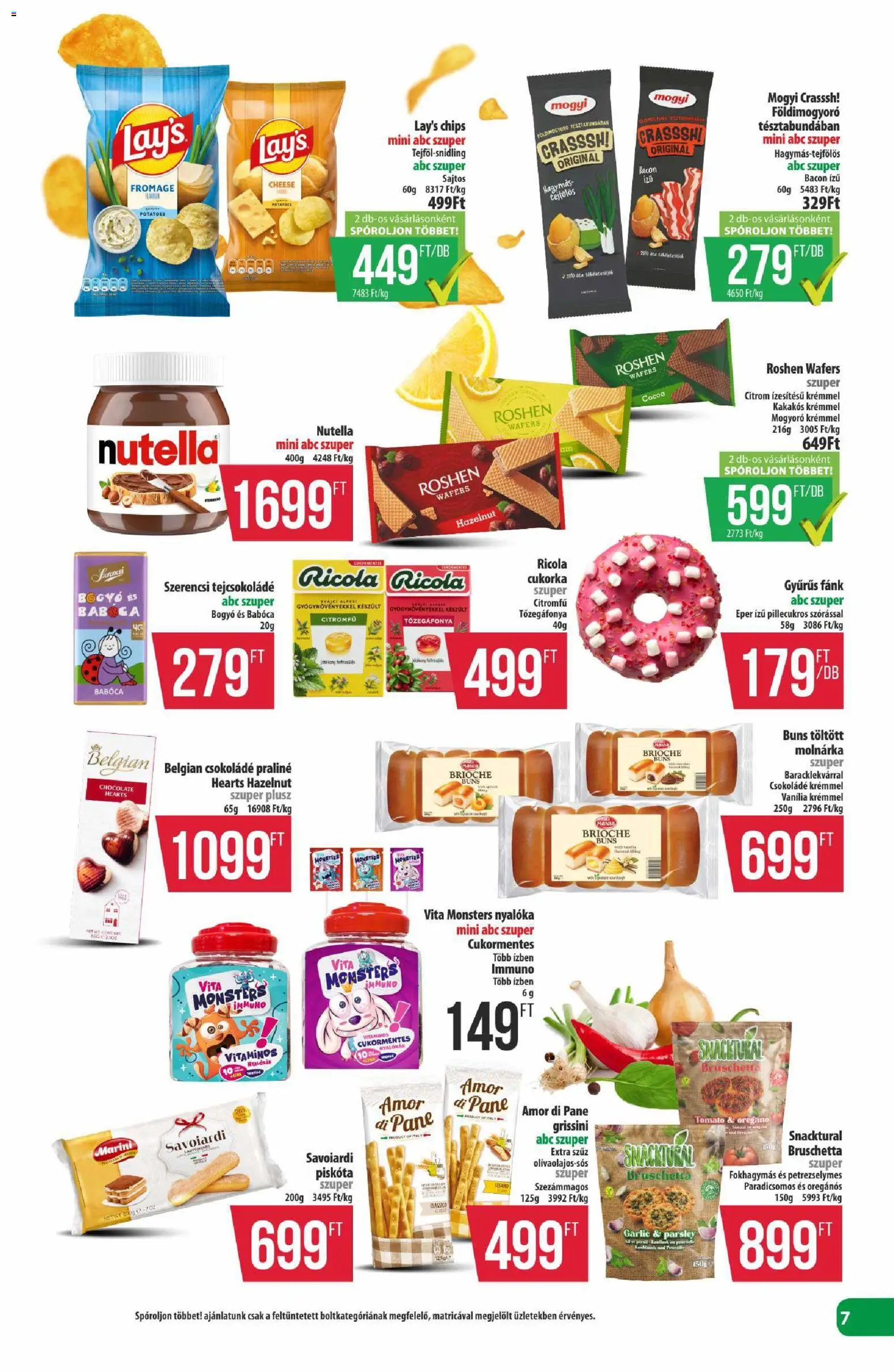 COOP akciós ujság - amely érvényes a következő dátumtól: 2026.10.22. | Oldal: 7 | Termékek: Chips, Nutella, Tőzegáfonya, Földimogyoró