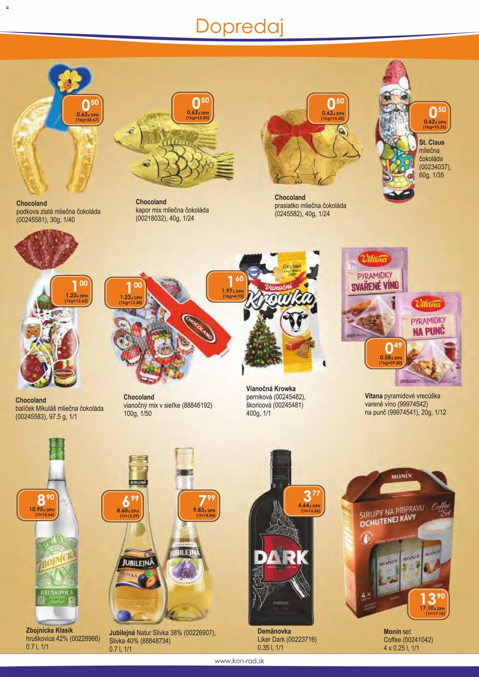 Nové KON - RAD akcie – leták je platný od 01.03.2026 | Strana: 39 | Produkty: Víno, Hruškovica, Monin, Kapor