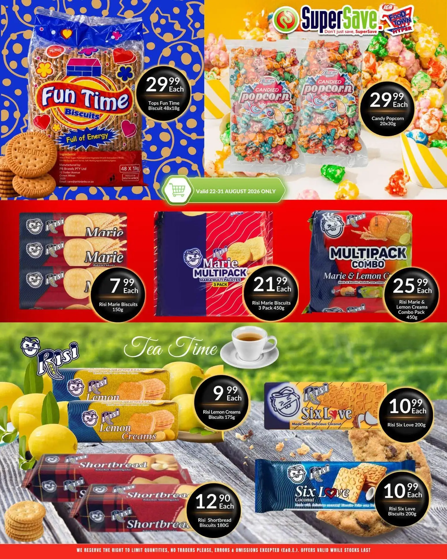 New Super Save catalogue – valid from 22/08/2026 | Page: 33 | Products: Ingredients, Biscuits, Tea, Popcorn