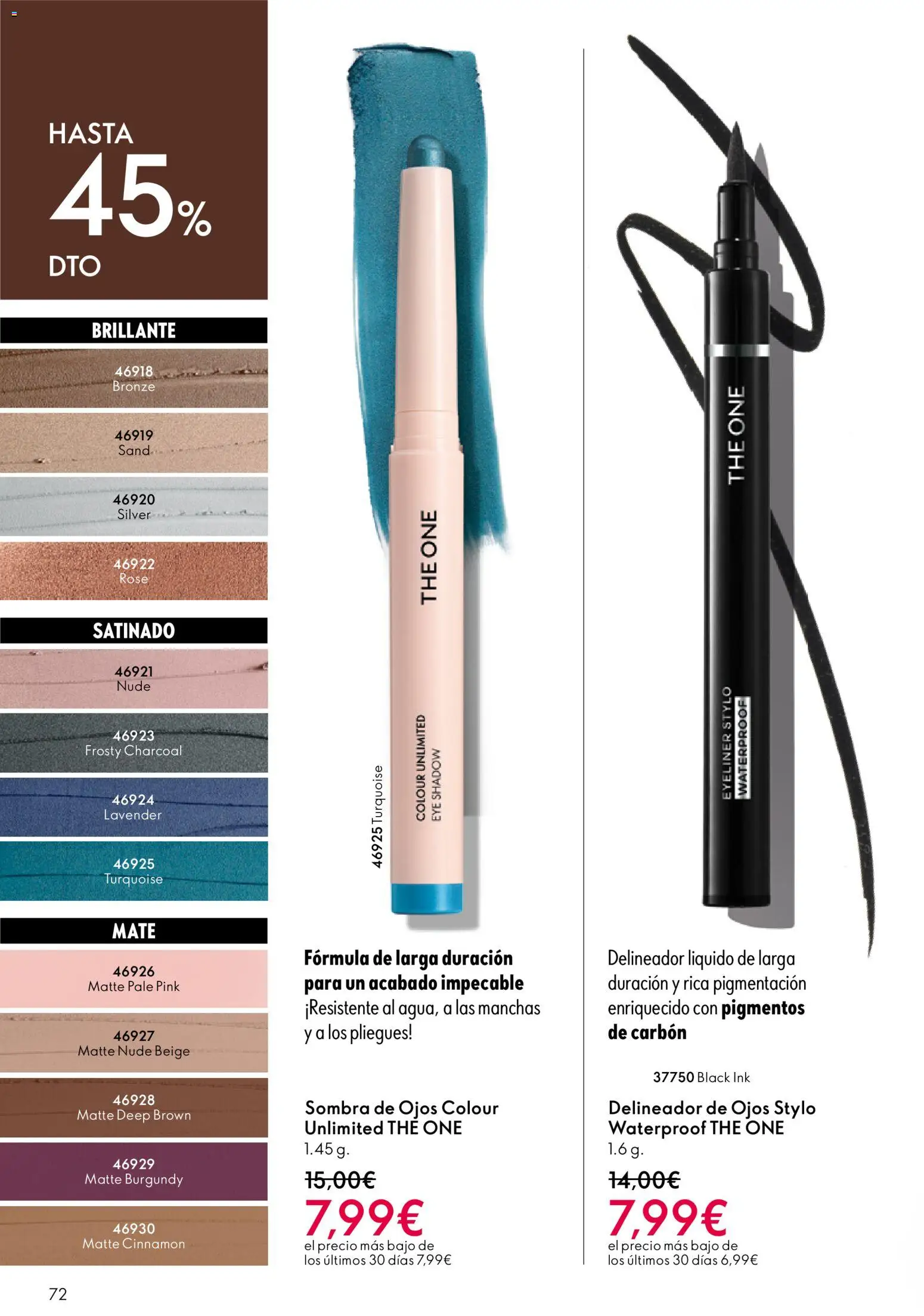 Oriflame - Catálogo Campaña 8 │ válido desde el 03.06.2026 | Página: 72 | Productos: Sombra, Delineador de ojos, Delineador, Sombra de ojos