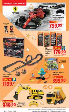 Náhled letáku Lidl leták - Vánoční inspirace 2026 od 19.10.2026 | Strana: 28 | Produkty: Auto na dálkové ovládání, Hot Wheels, Autodráha, Red Bull