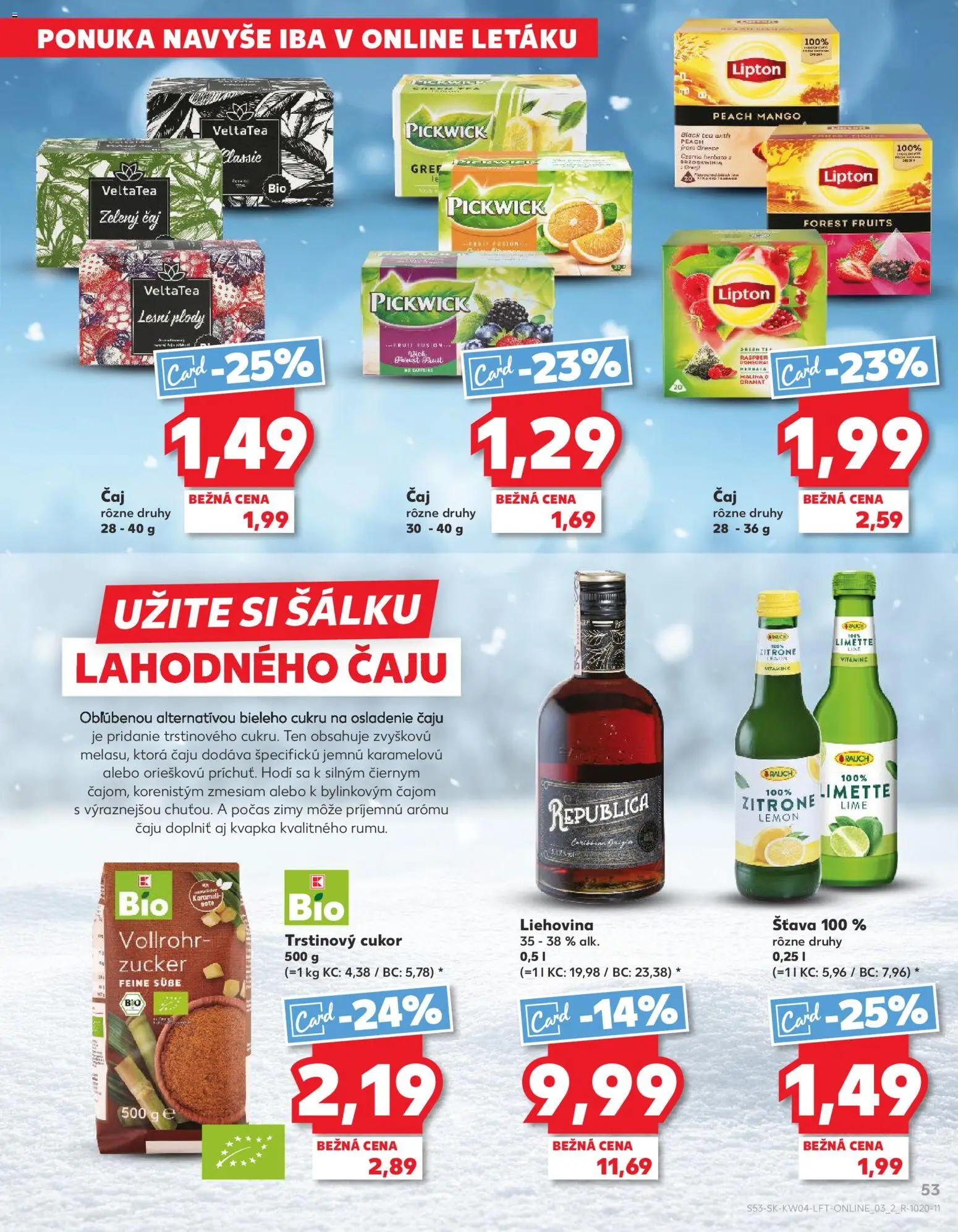 Nové Kaufland akcie – leták je platný od 22.01.2026 | Strana: 53 | Produkty: Čaj, Zelený čaj, Mango, Šťava
