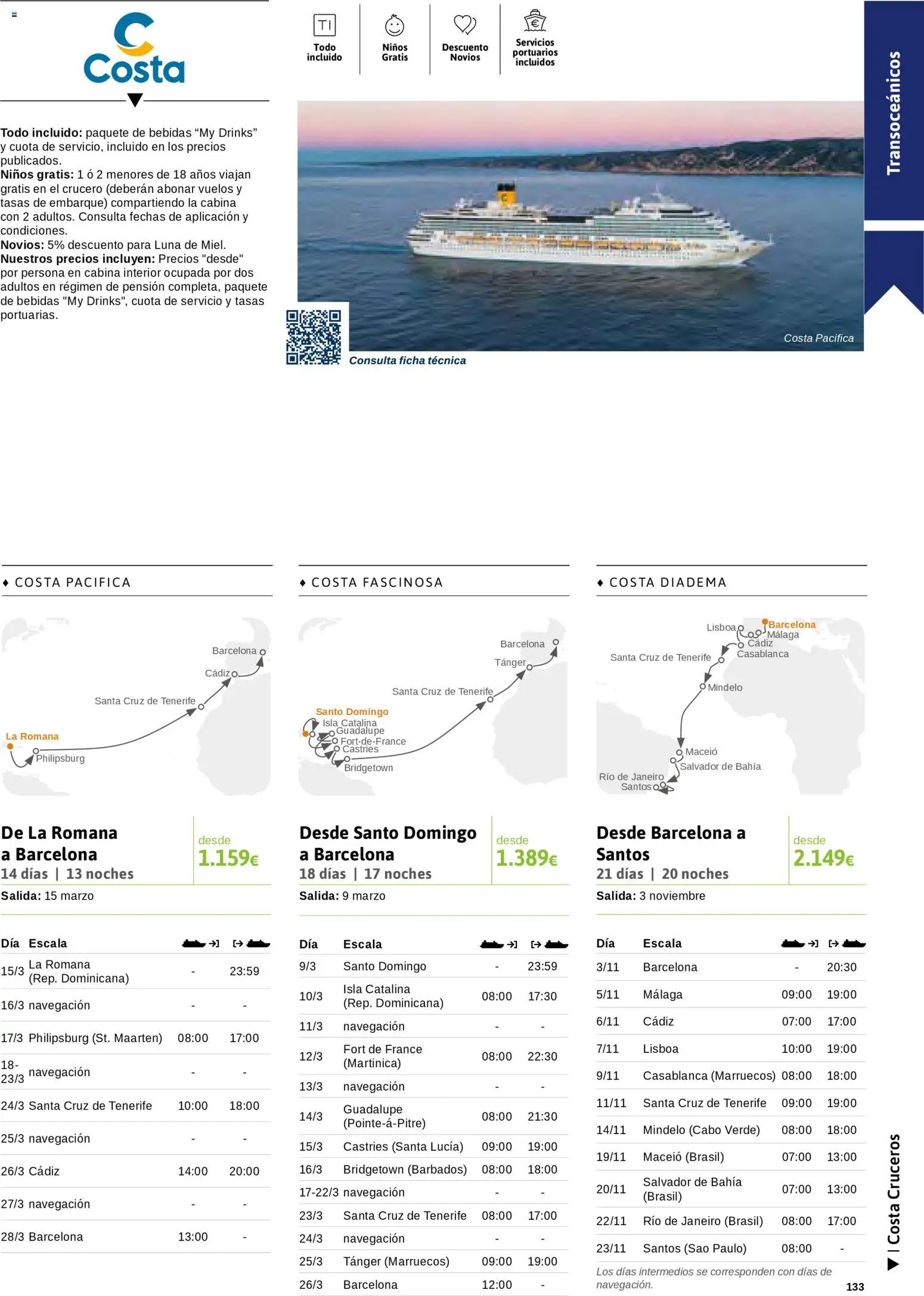 Viajes El Corte Inglés Cruceros marítimos │ válido desde el 01/01/2026 | Página: 134 | Productos: Bebidas, Navegación