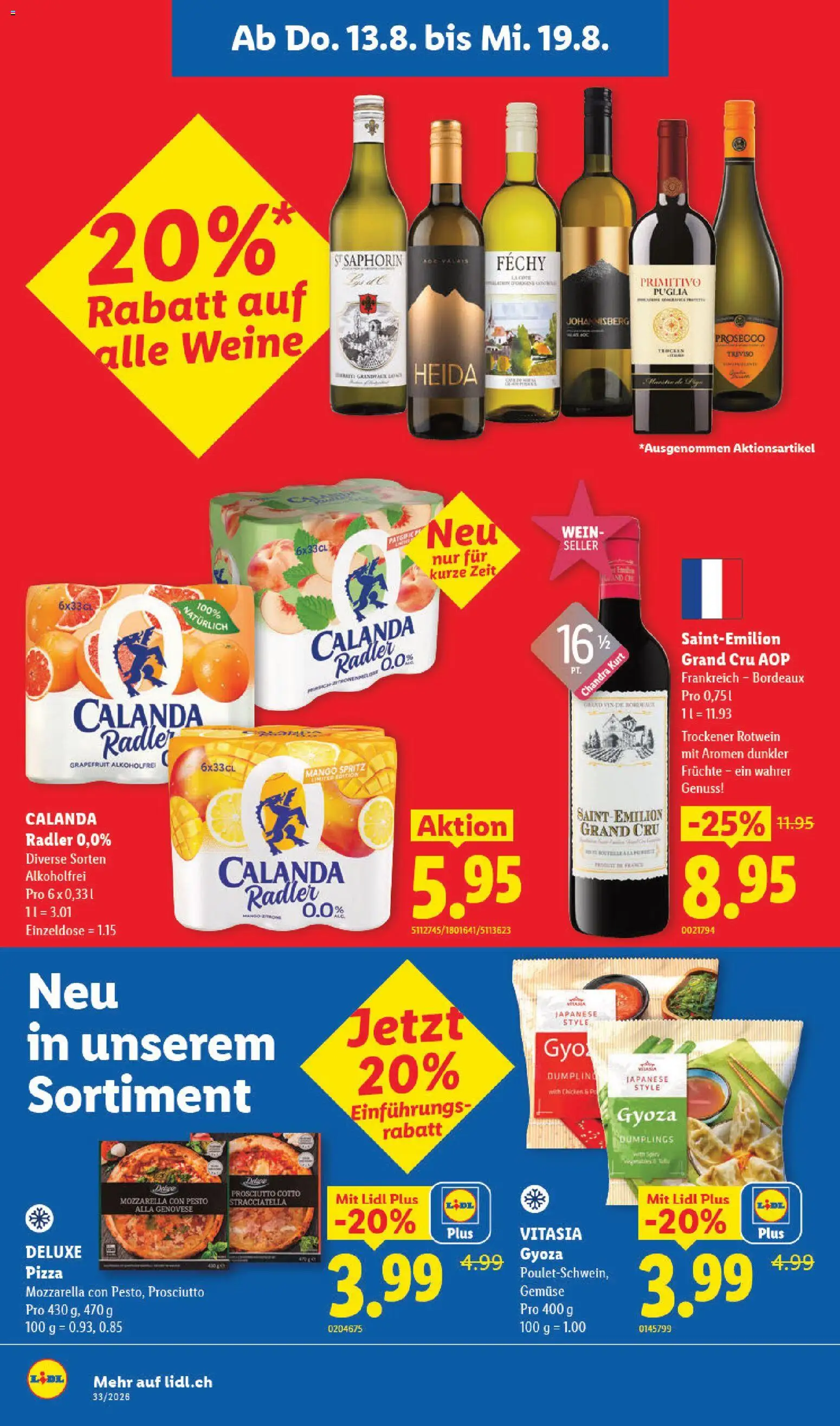 Lidl aktionen – gültig ab 13.08.2026 | Seite: 14 | Produkte: Rotwein, Prosecco, Grapefruit, Mango
