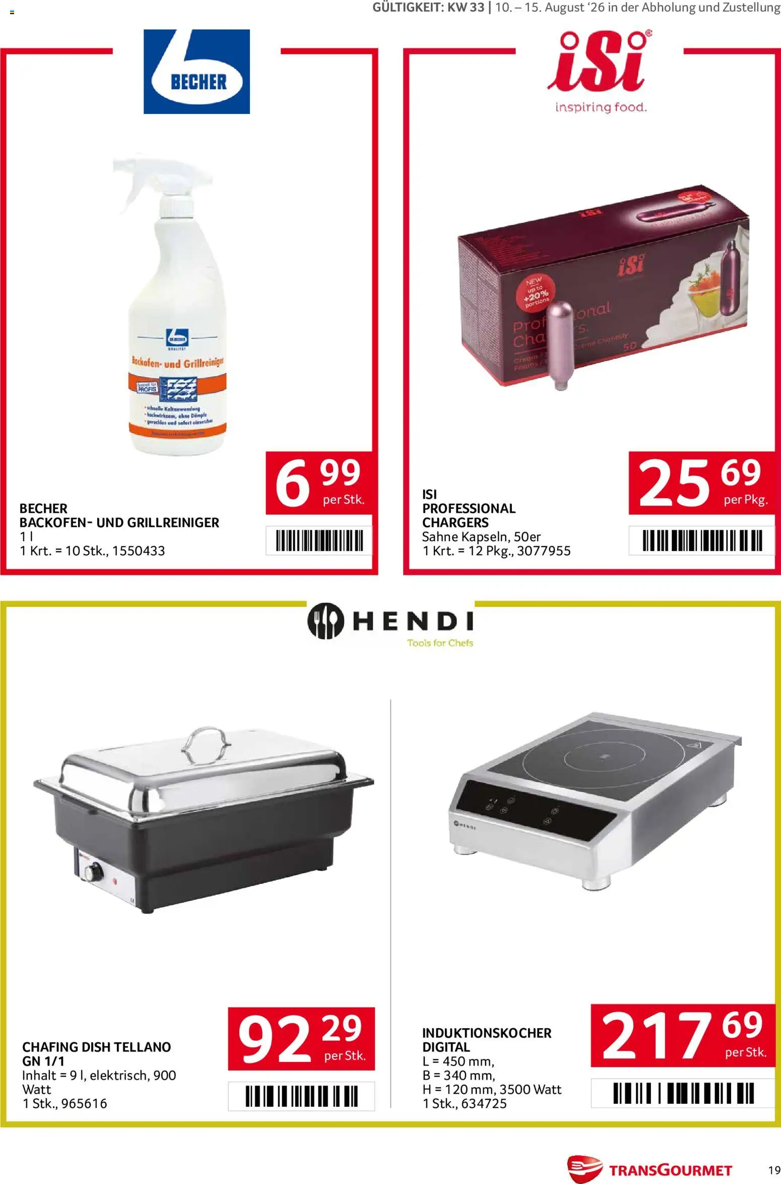 Transgourmet Markenfest Woche gültig ab 10.08.2026 | Seite: 19 | Produkte: Sahne