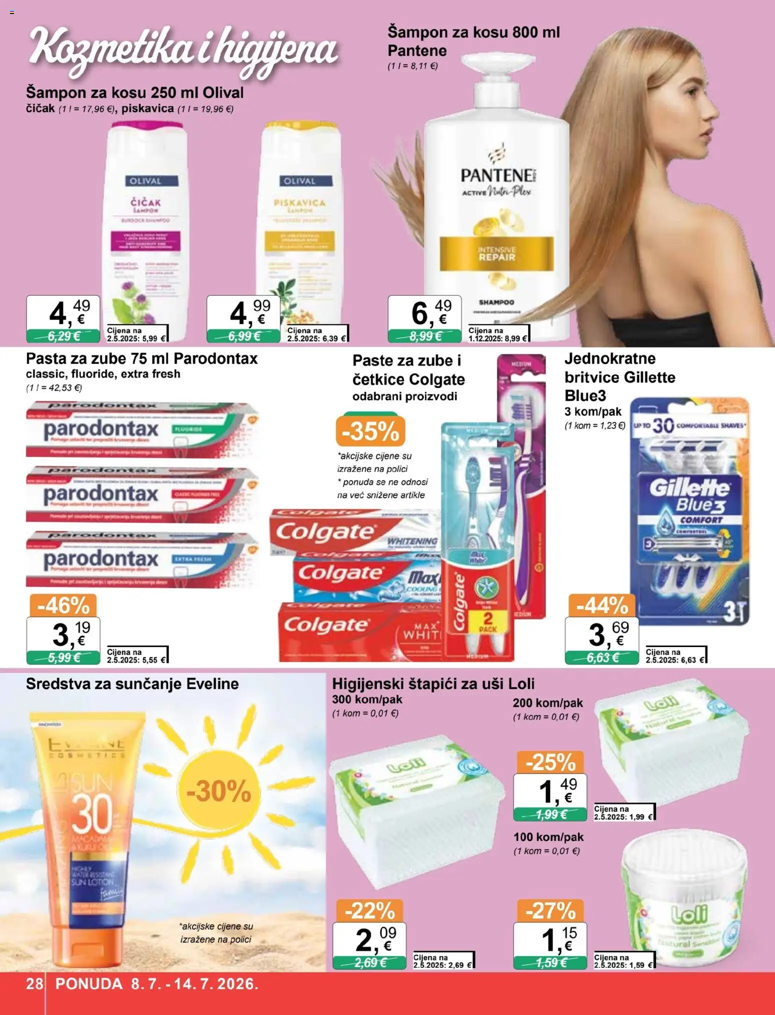 KTC katalog | vrijedi od 08.07.2026 | Stranica: 28 | Proizvodi: Štapići za uši, Pasta za zube, Štapići, Parodontax