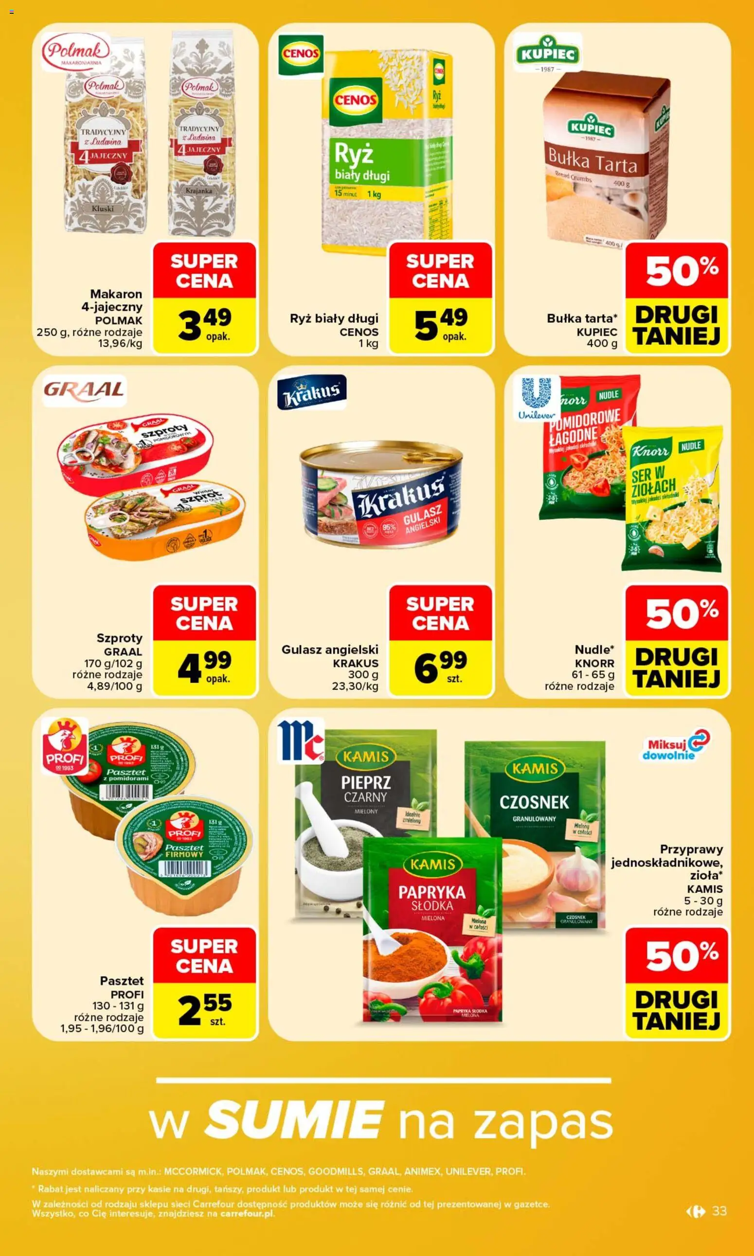 Carrefour gazetka od 26.10.2026 | Strona: 35 | Produkty: Bułka tarta, Papryka, Przyprawy Kamis, Gulasz