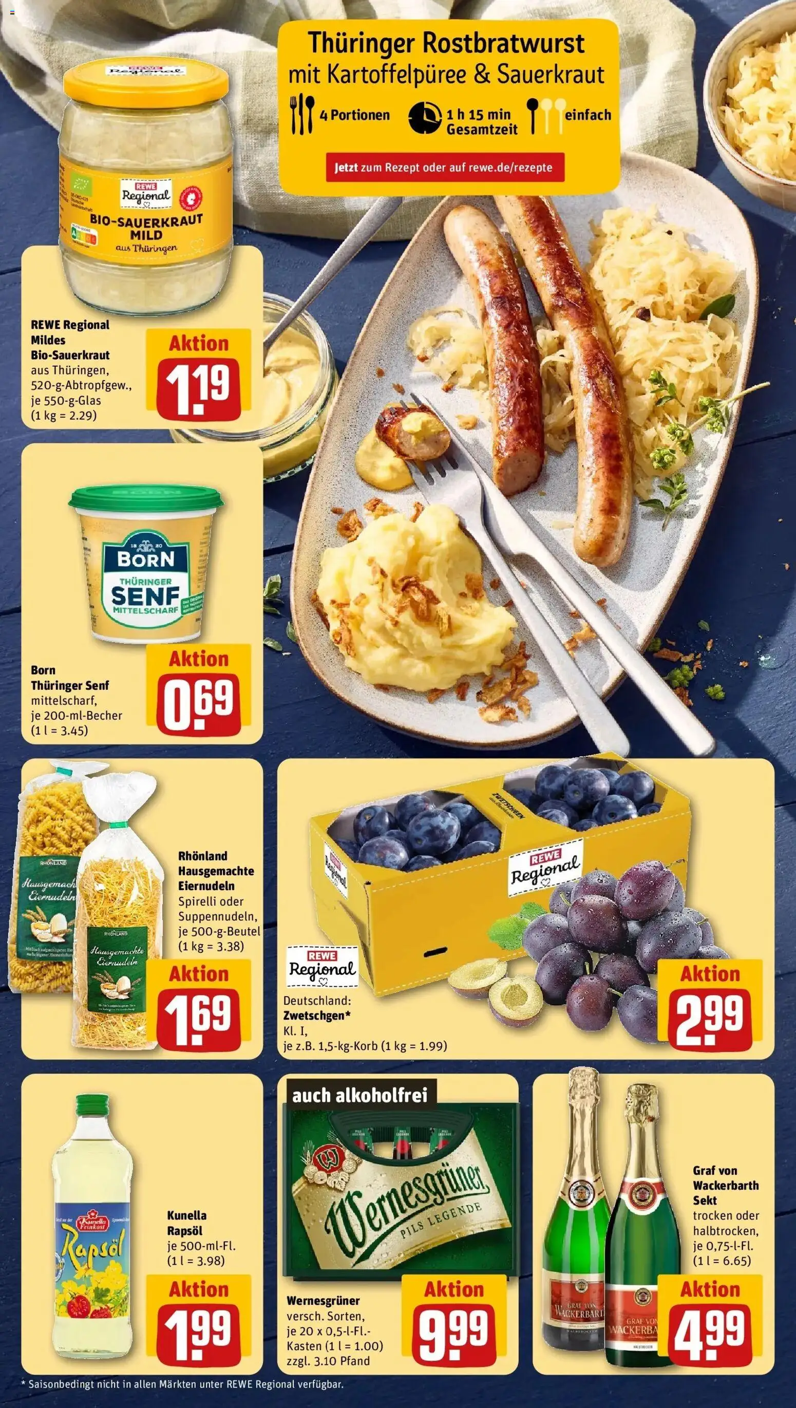 Rewe Prospekt Meuselwitz – gültig ab 27.07.2026 | Seite: 4 | Produkte: Rapsöl, Pils, Wernesgruner