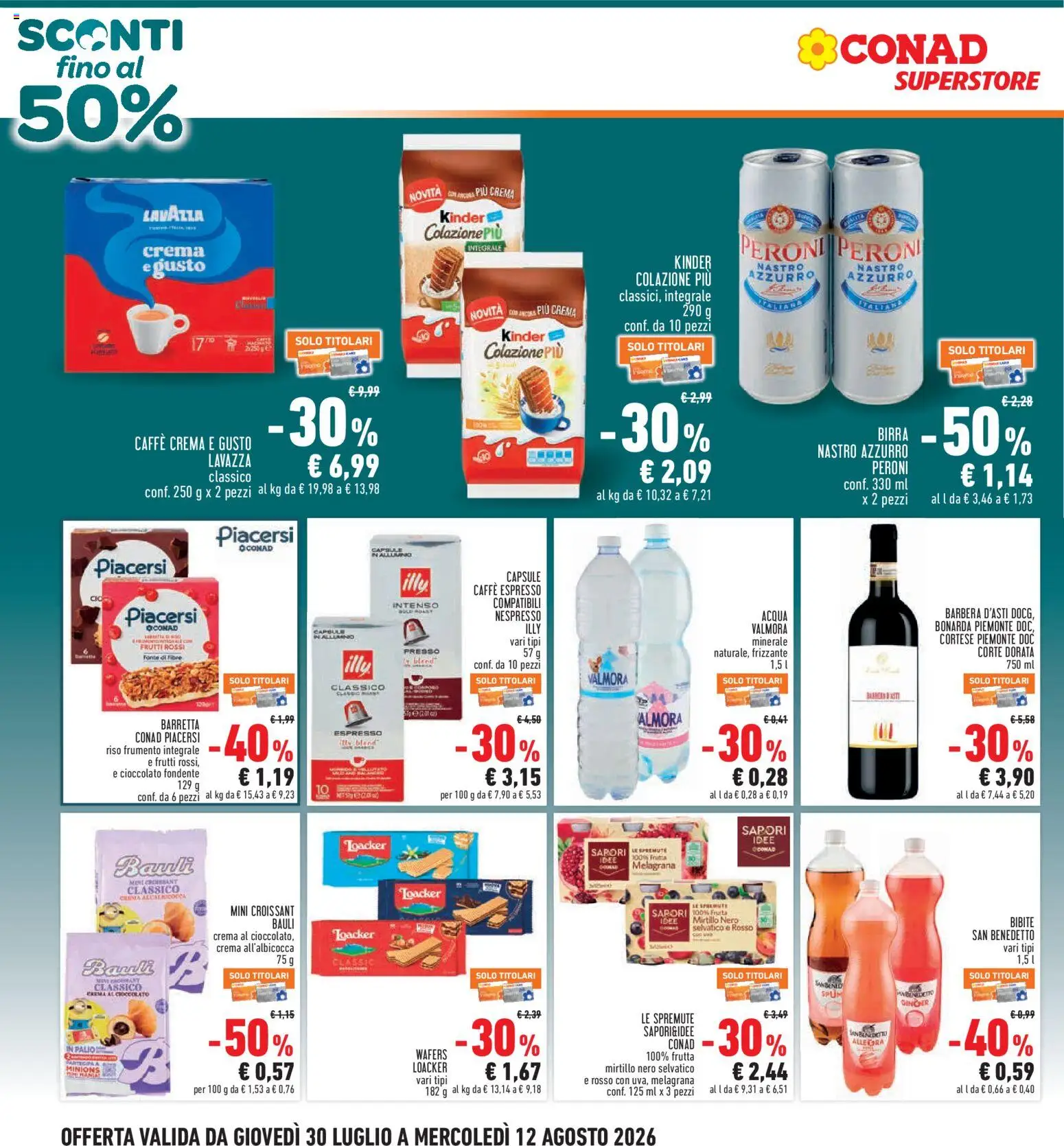 Volantino Conad del 30/07/2026 | Pagina: 4 | Prodotti: Birra, Riso, Barretta, Croissant