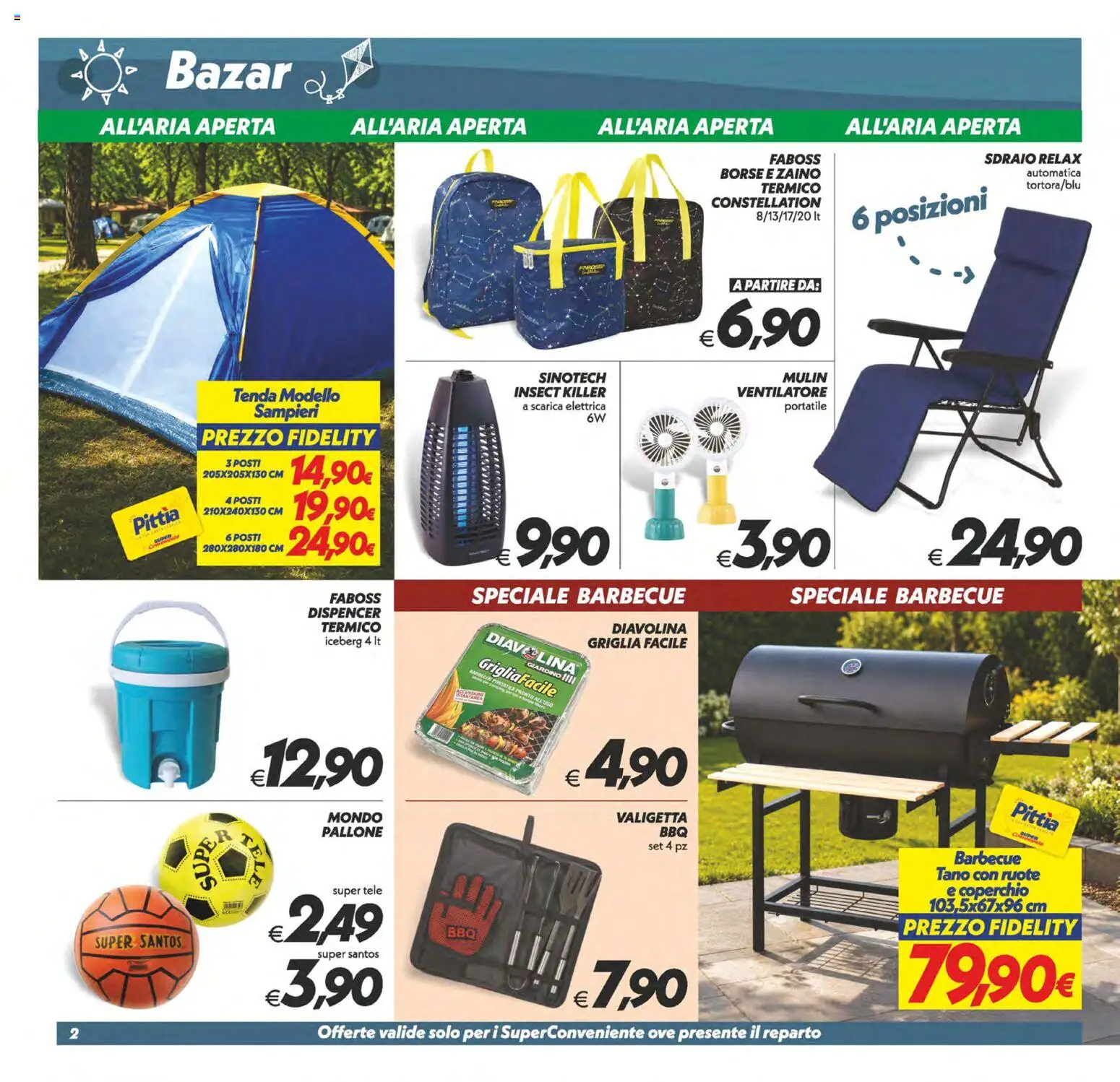Volantino SuperConveniente del 11/08/2026 | Pagina: 26 | Prodotti: Ventilatore, Tenda, Sdraio, Pallone