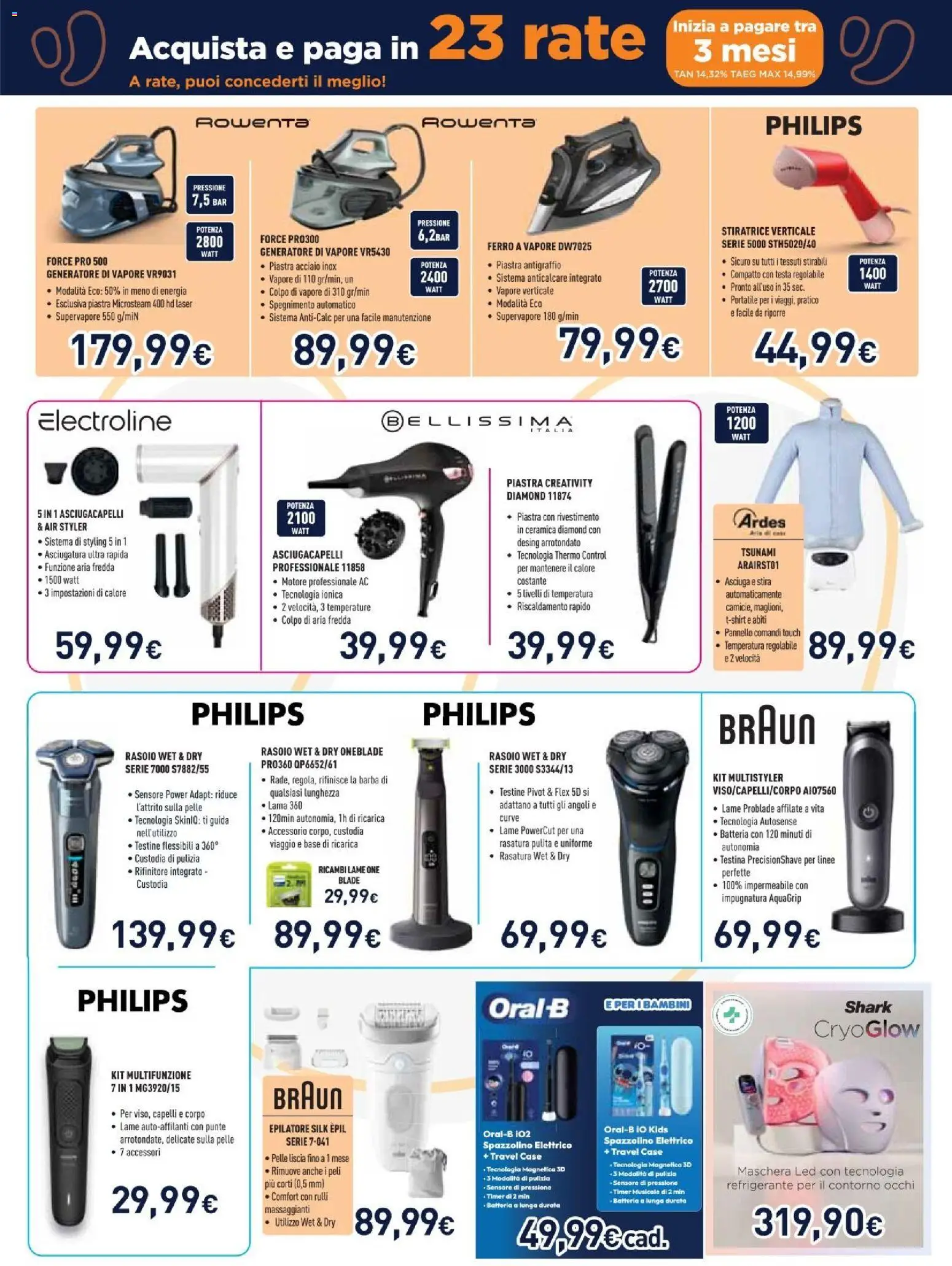 Volantino Unieuro del 24/08/2026 | Pagina: 25 | Prodotti: Rasoio, Anticalcare, Generatore, Asciugacapelli