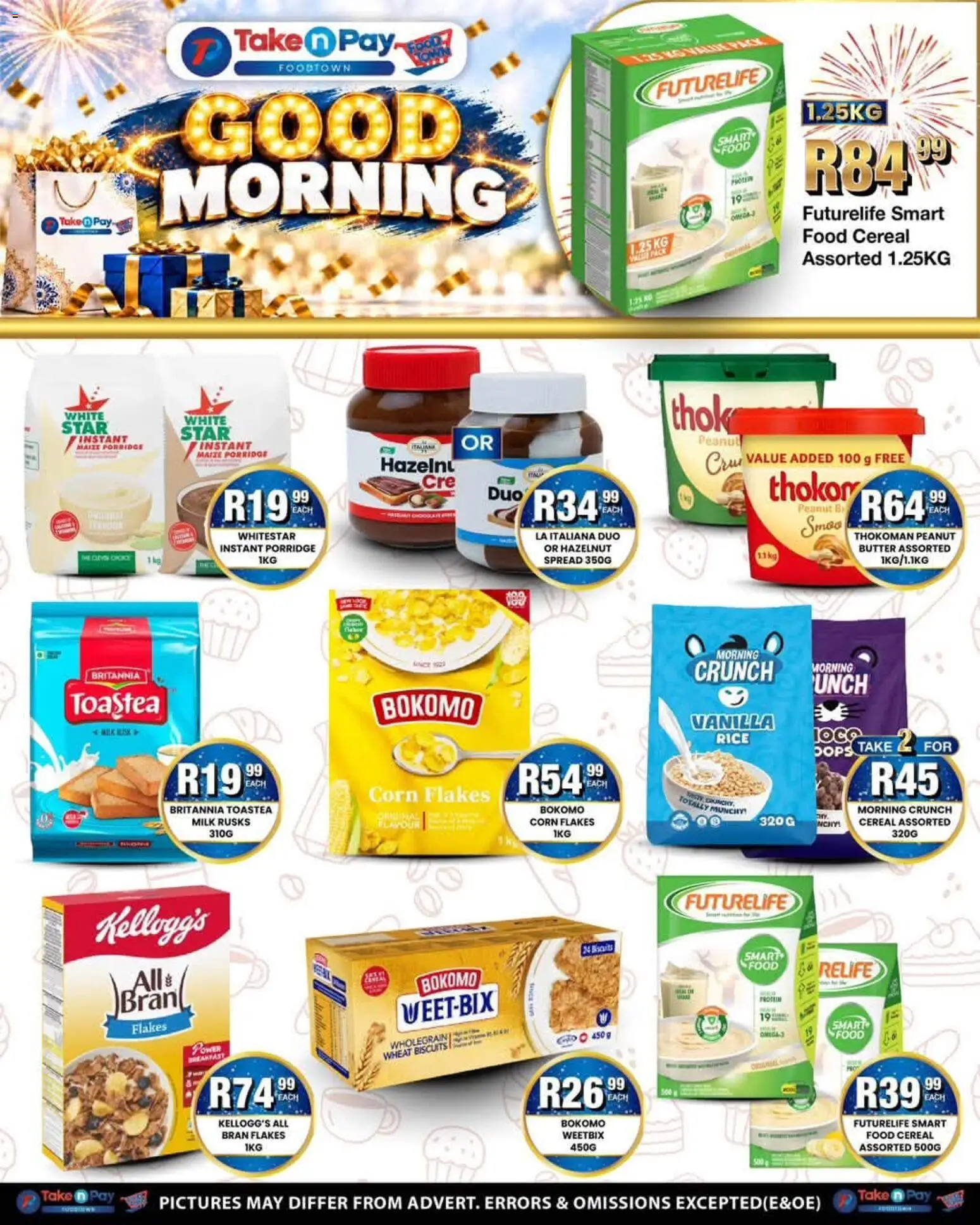 New Take n Pay catalogue – valid from 26/10/2026 | Page: 12 | Products: Breakfast, Protein, Biscuits, Rusks