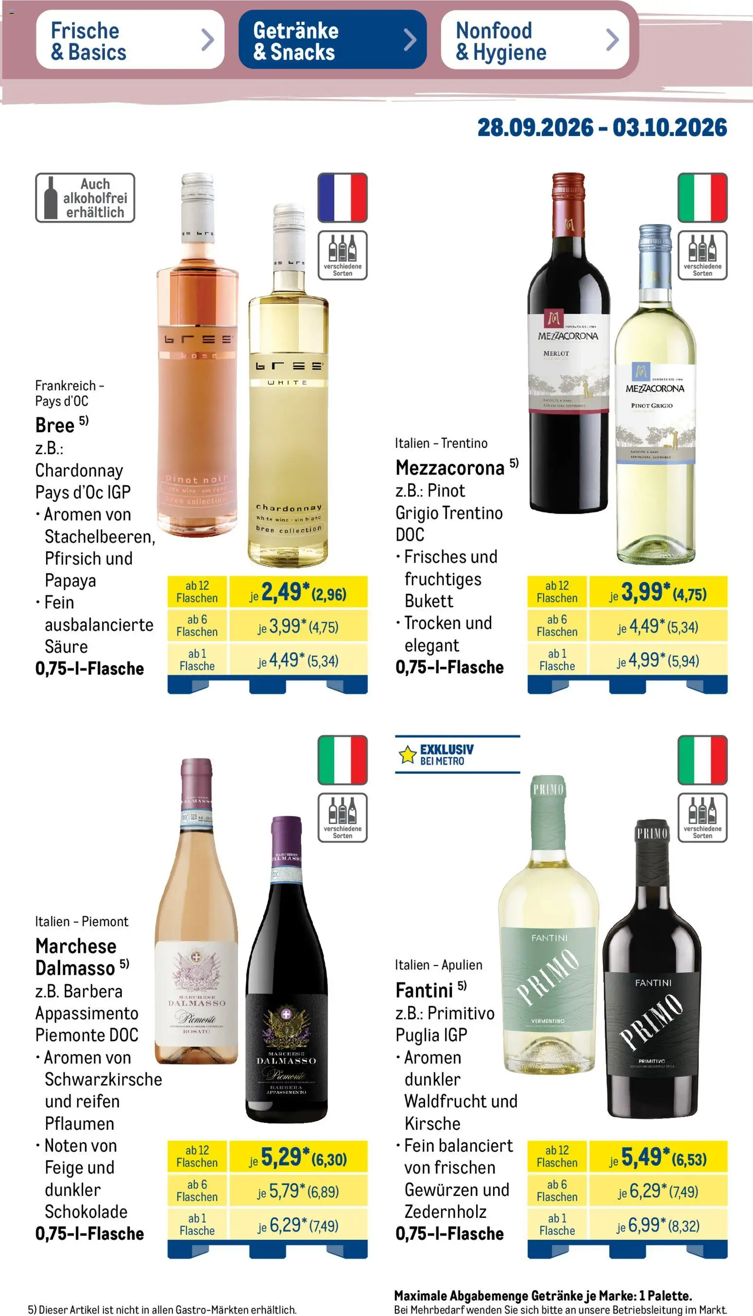 Metro Prospekt – gültig ab 28.09.2026 | Seite: 31 | Produkte: Pflaumen, Merlot, Bree, Pfirsich