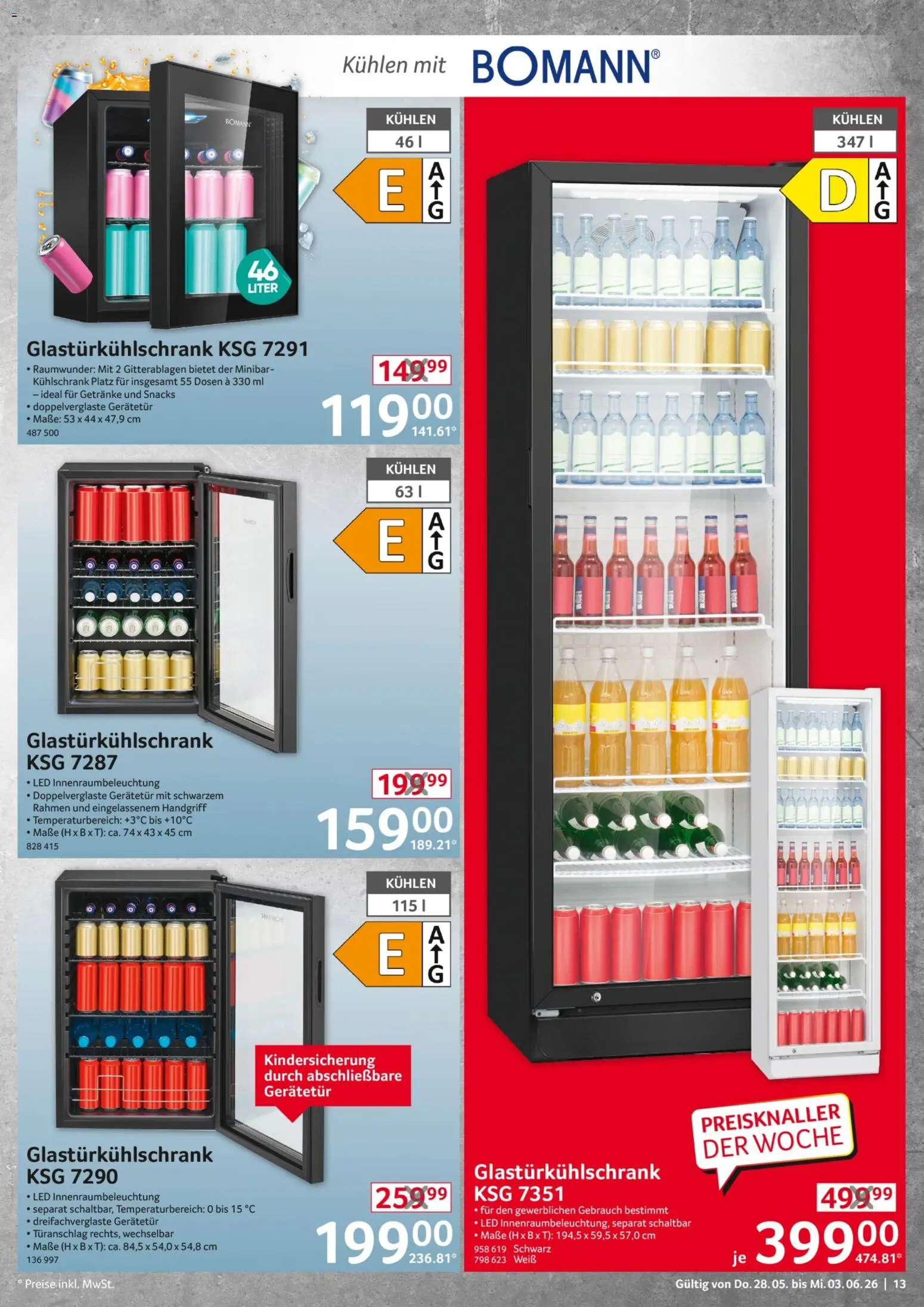 Selgros Non Food – gültig ab 28.05.2026 | Seite: 13 | Produkte: Kühlschrank