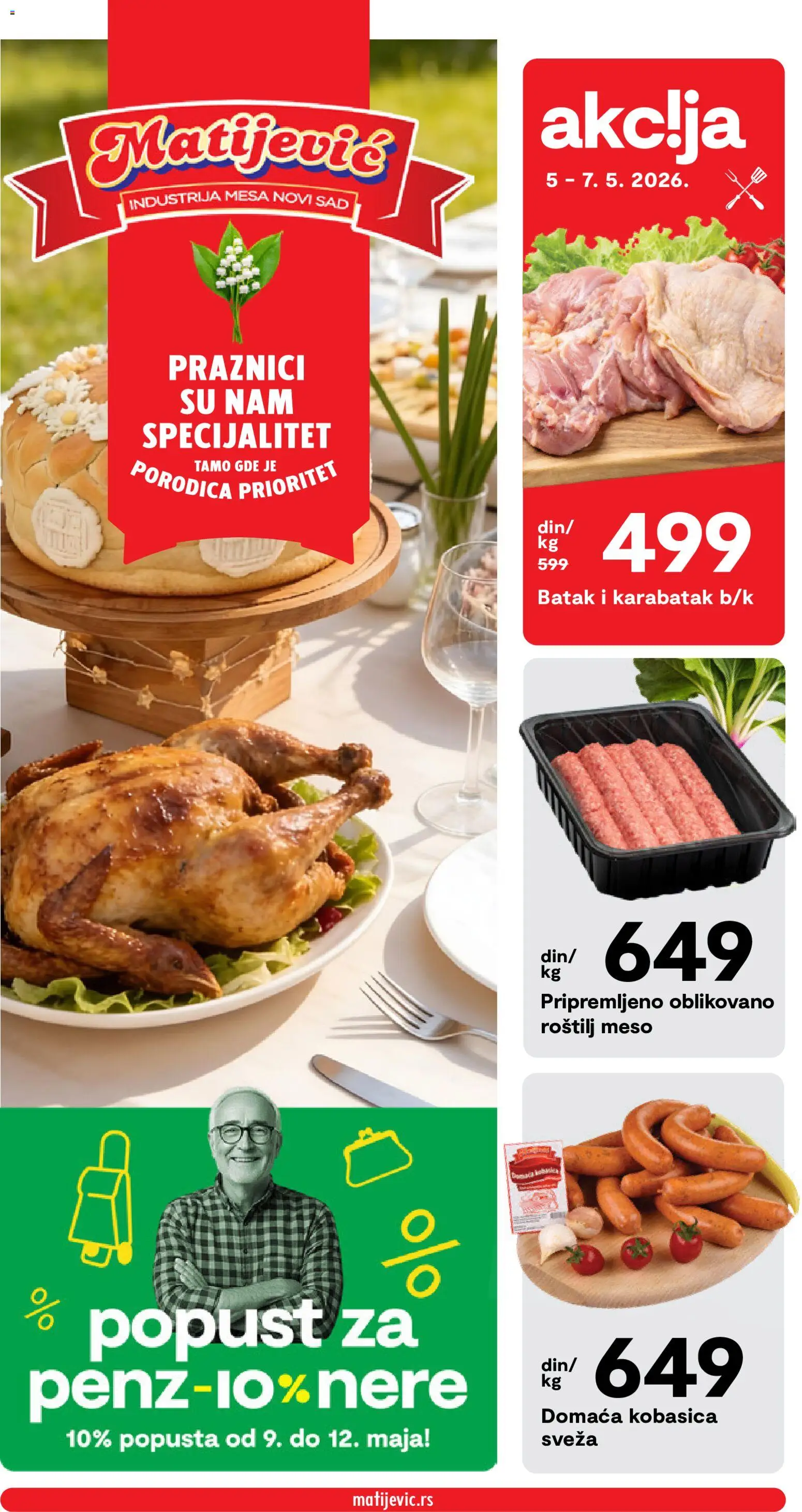 Matijevic katalog - važi od 05.05.2026 | Strana: 1 | Proizvode: Kobasica, Roštilj meso, Roštilj