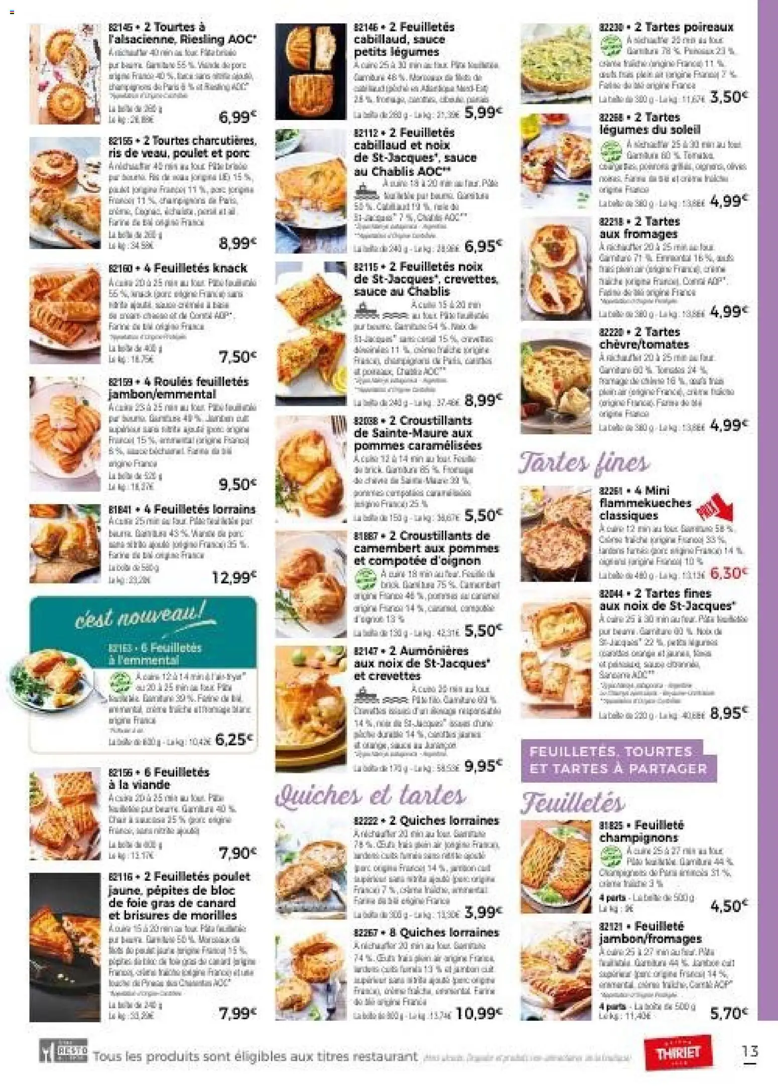 {H1} | Page: 16 | Produits: Crevettes, Viande, Pommes, Camembert