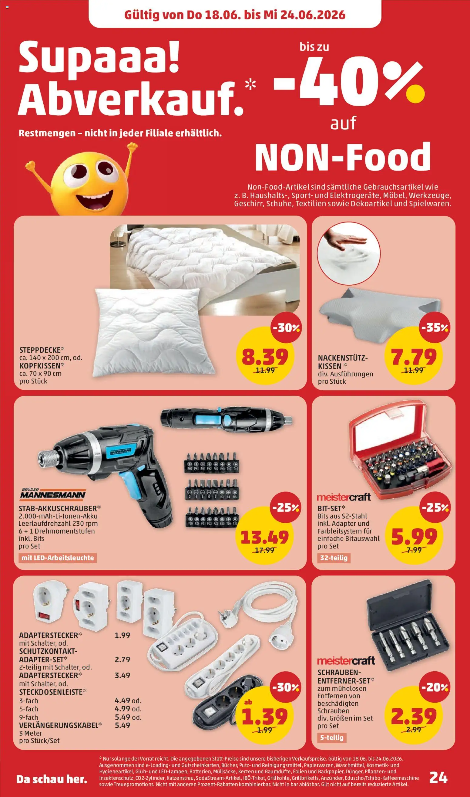 Penny Markt Schmankerl Post gültig ab 18.06.2026 | Seite: 24 | Produkte: Adapter, Grill, Kissen