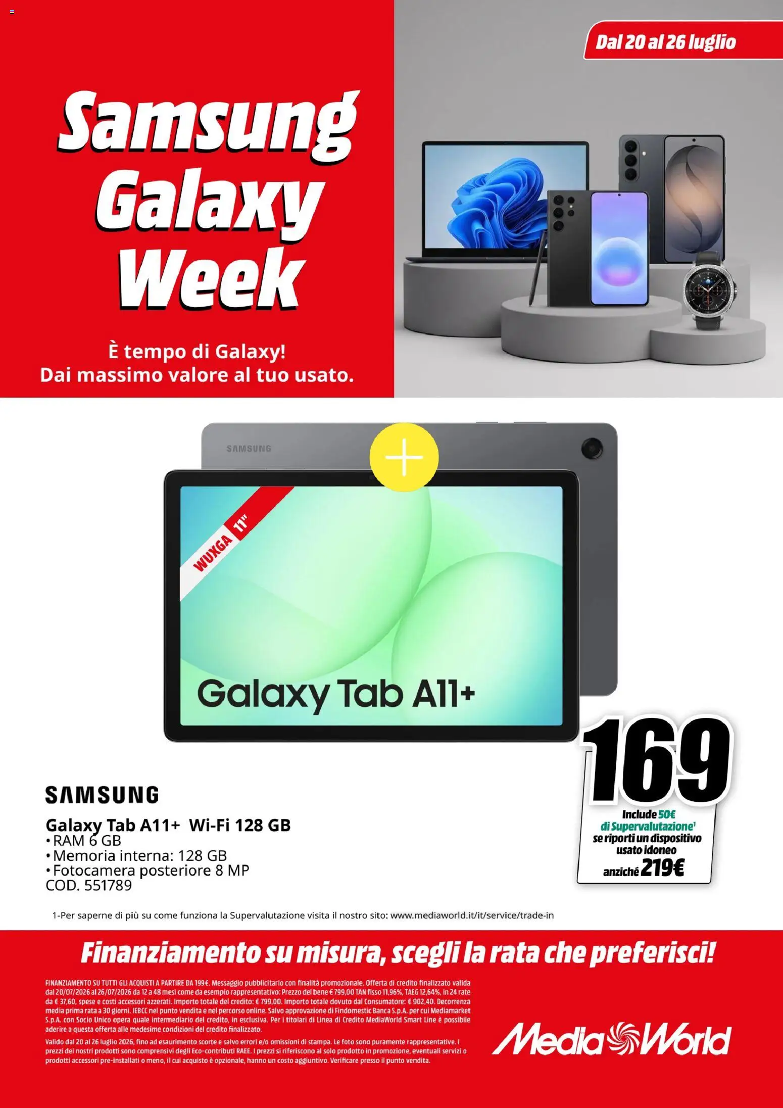 Volantino Media World del 20/07/2026 | Pagina: 8 | Prodotti: Samsung Galaxy, Fotocamera, Samsung
