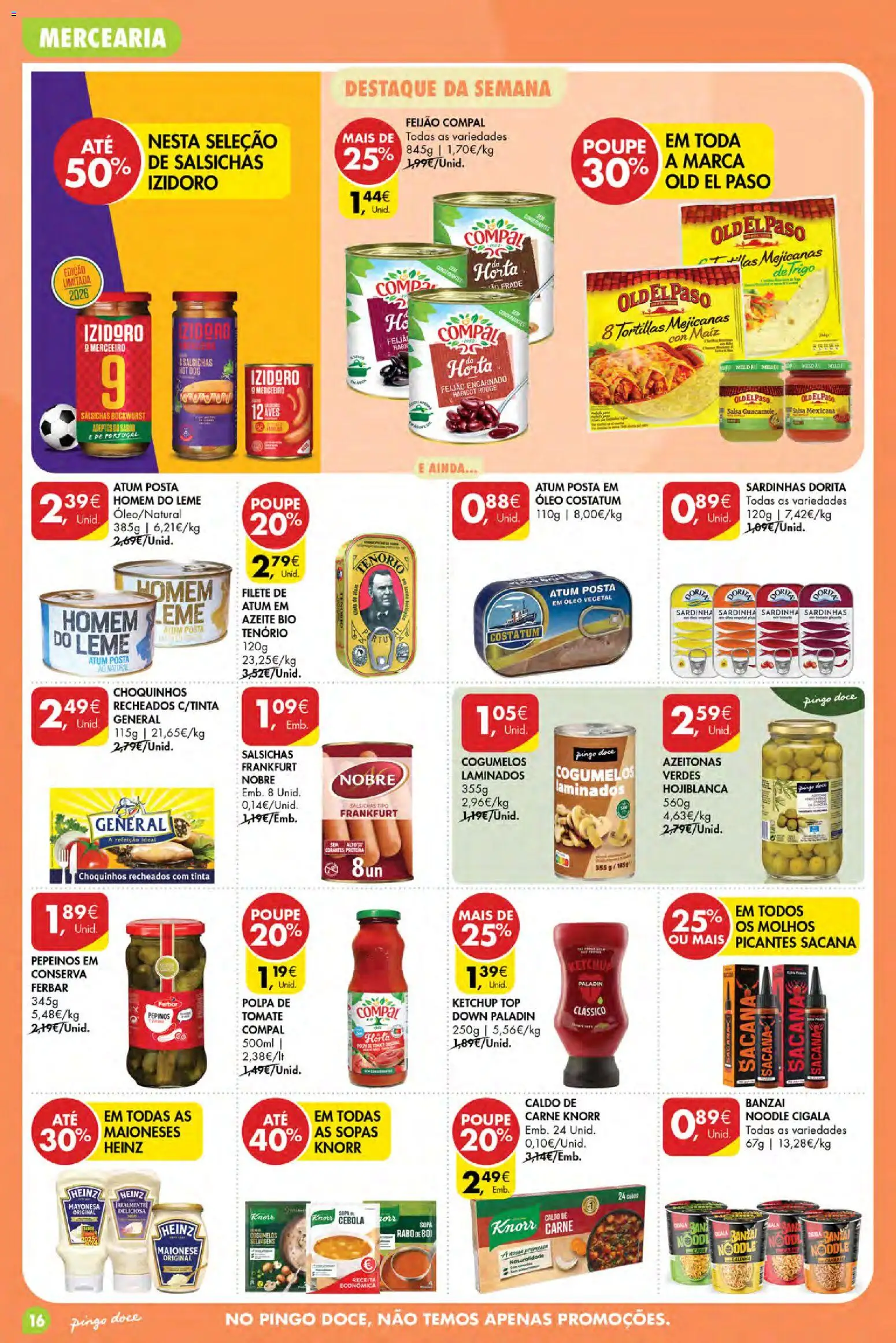 Pingo Doce Poupe Esta Semana Açores │ válido de 23/07/2026 | Página: 16 | Produtos: Azeite, Knorr, Carne, Pepinos