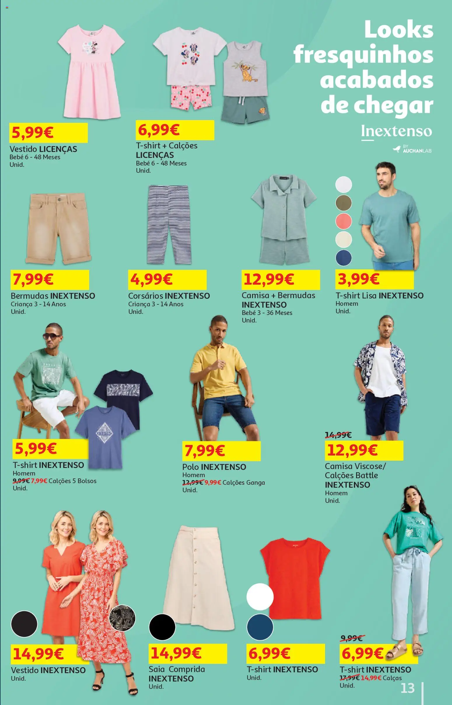 Auchan - Vida no Exterior │ válido de 06.05.2026 | Página: 13 | Produtos: Calças, Calções, Saia, Camisa