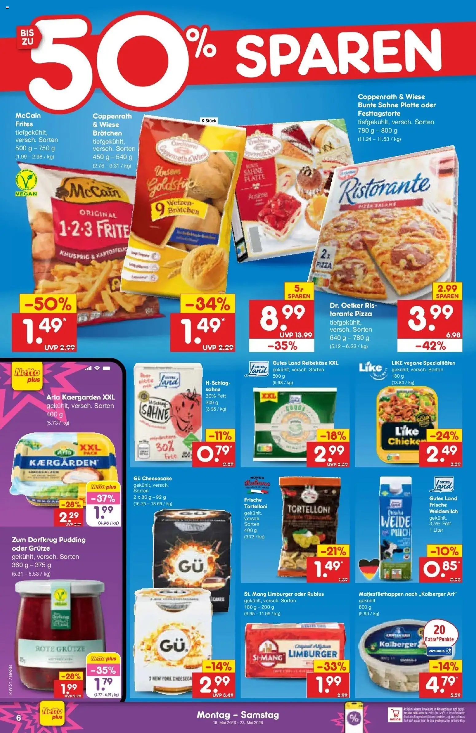Netto Marken-Discount Prospekt Kremmen	 – gültig ab 17.05.2026 | Seite: 6 | Produkte: Ristorante, Pudding, Pizza, Reibekase