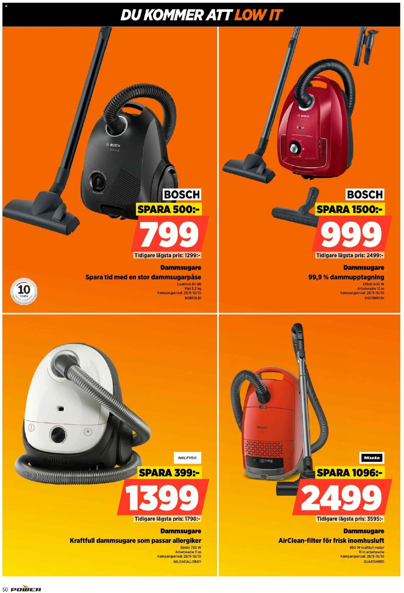 Power reklamblad aktuell från 12/10/2026 | Sida: 50 | Produkter: Dammsugare