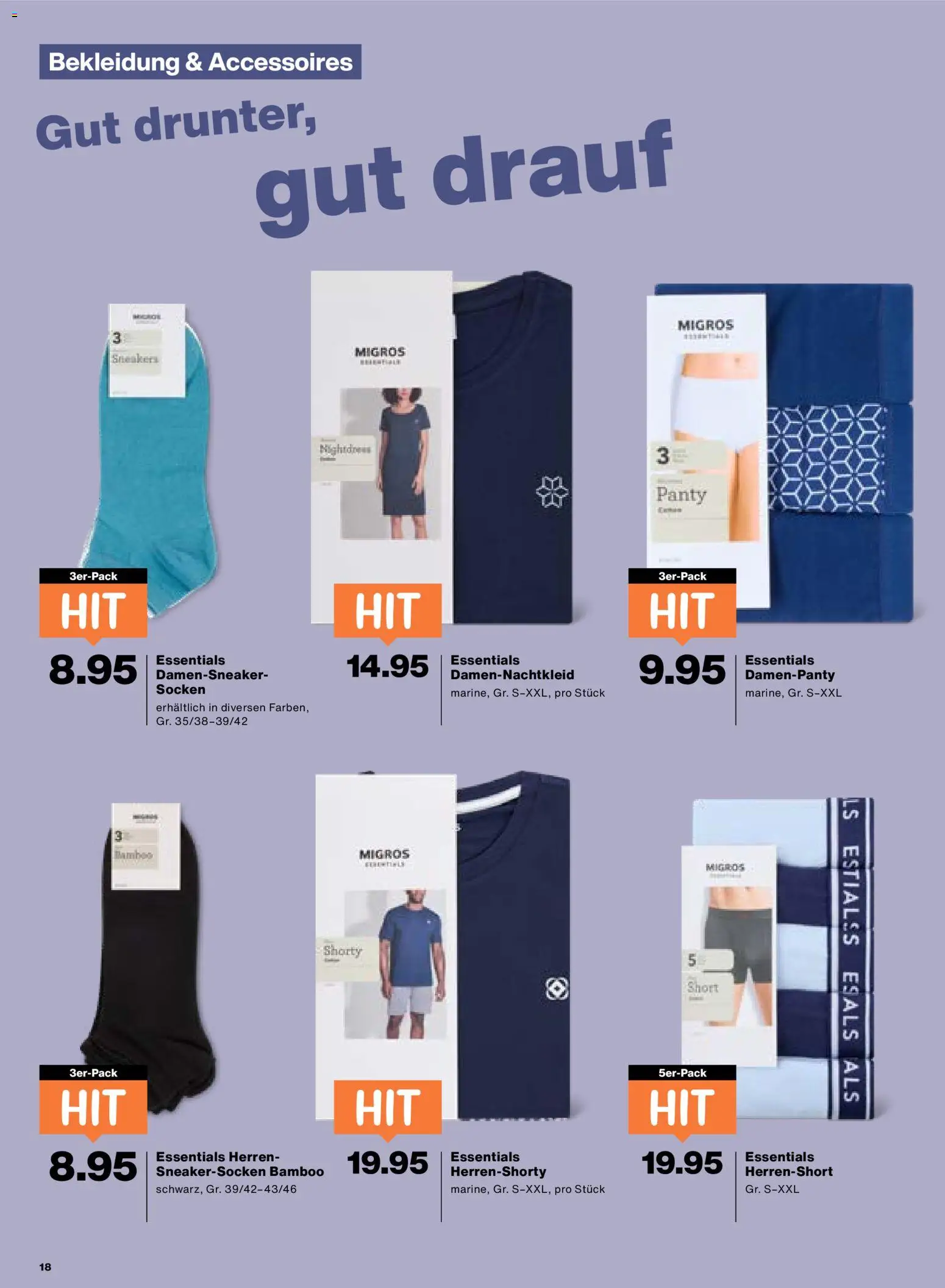 Migros aktionen – gültig ab 13.08.2026 | Seite: 18 | Produkte: Bekleidung, Socken