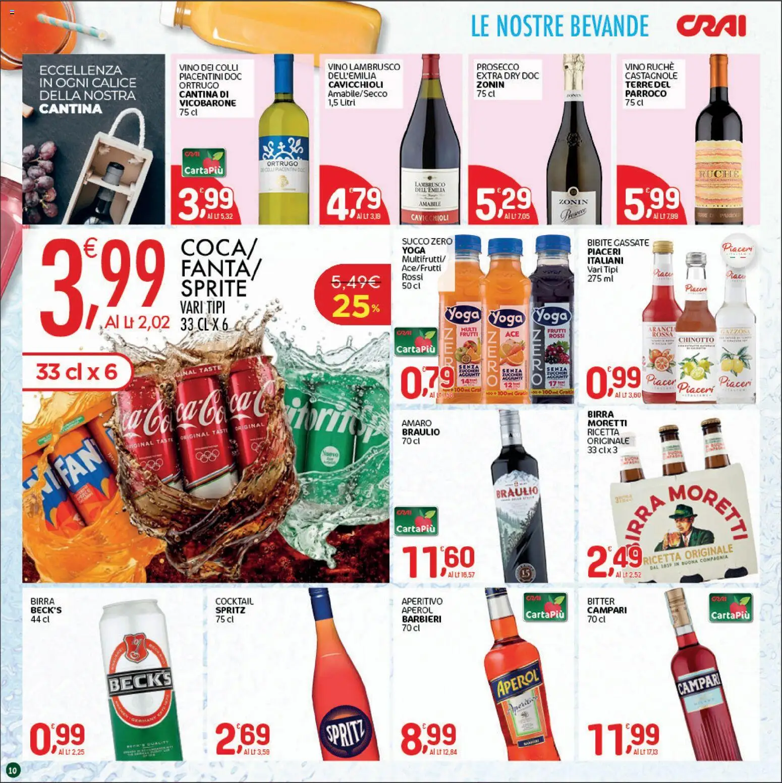 Volantino CRAI del 09/07/2026 | Pagina: 10 | Prodotti: Chinotto, Aperol, Amaro, Aperitivo