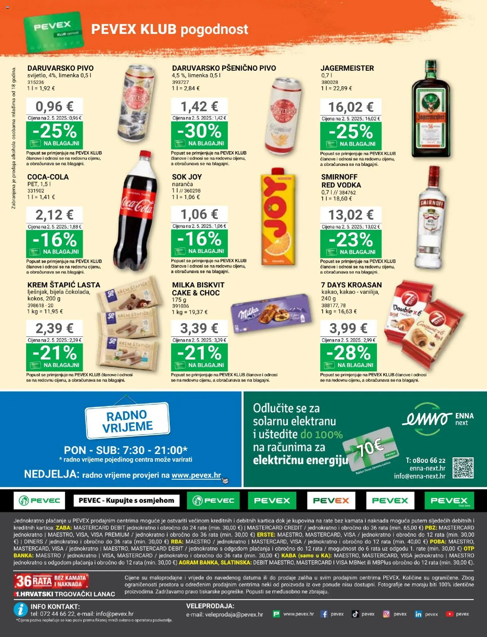 Pevex katalog | vrijedi od 28.05.2026 | Stranica: 40 | Proizvodi: Sok, Kakao, Kroasan, Vodka