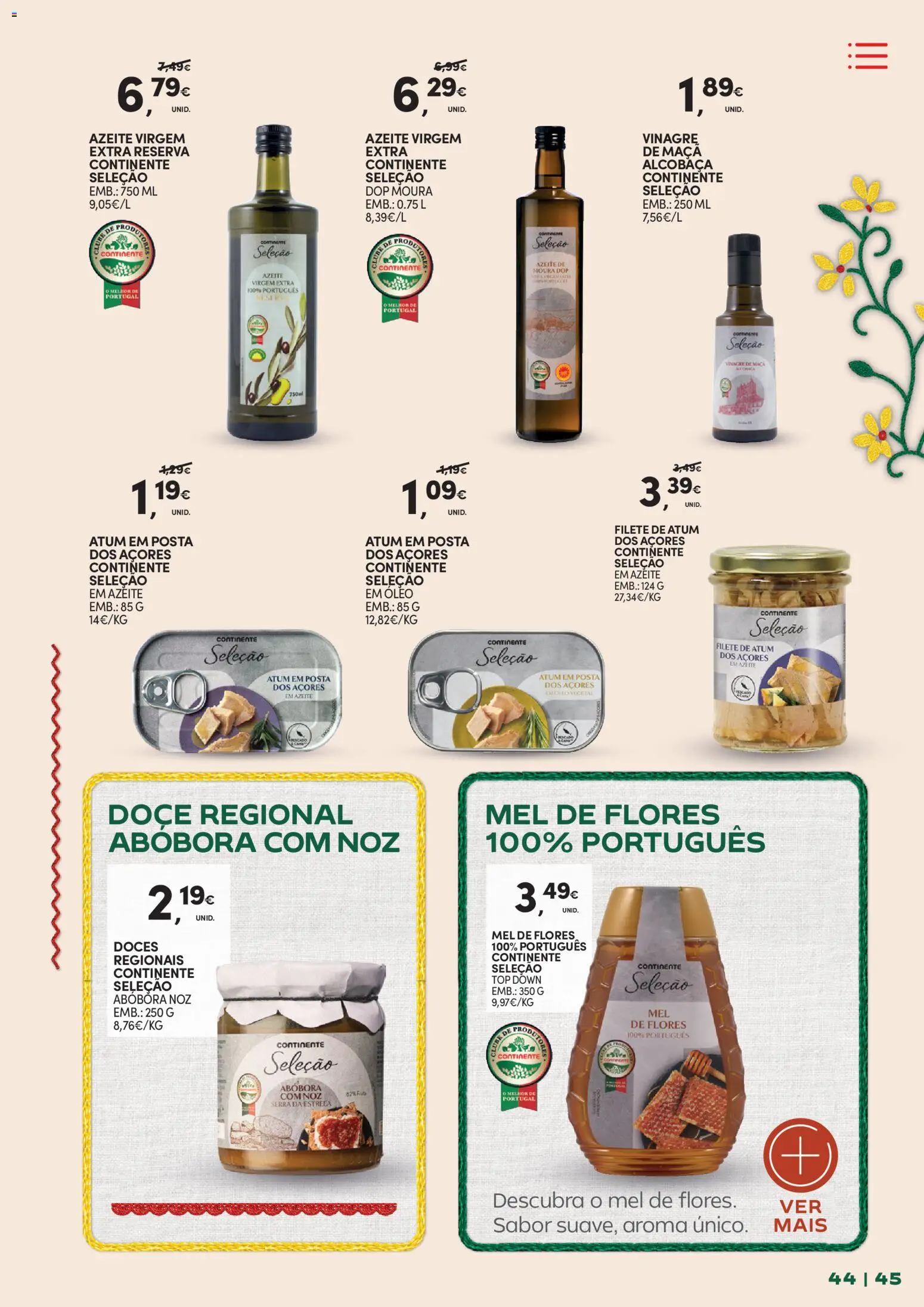 Continente - Frescura de Portugal Direto da origem │ válido de 05.05.2026 | Página: 45 | Produtos: Vinagre, Atum, Azeite, Top