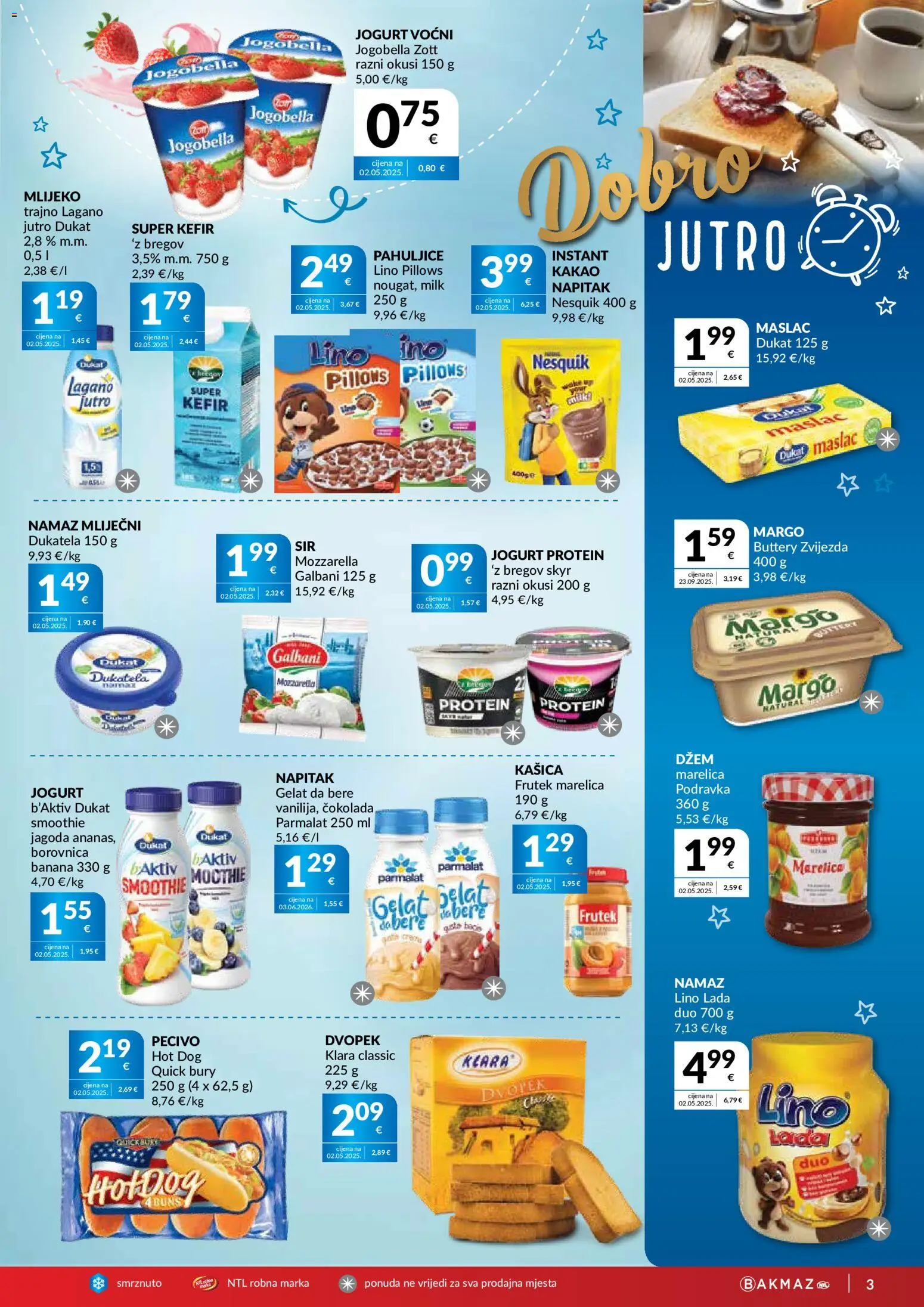 Bakmaz katalog | vrijedi od 08.07.2026 | Stranica: 3 | Proizvodi: Lino Lada, Maslac, Jogurt, Pahuljice
