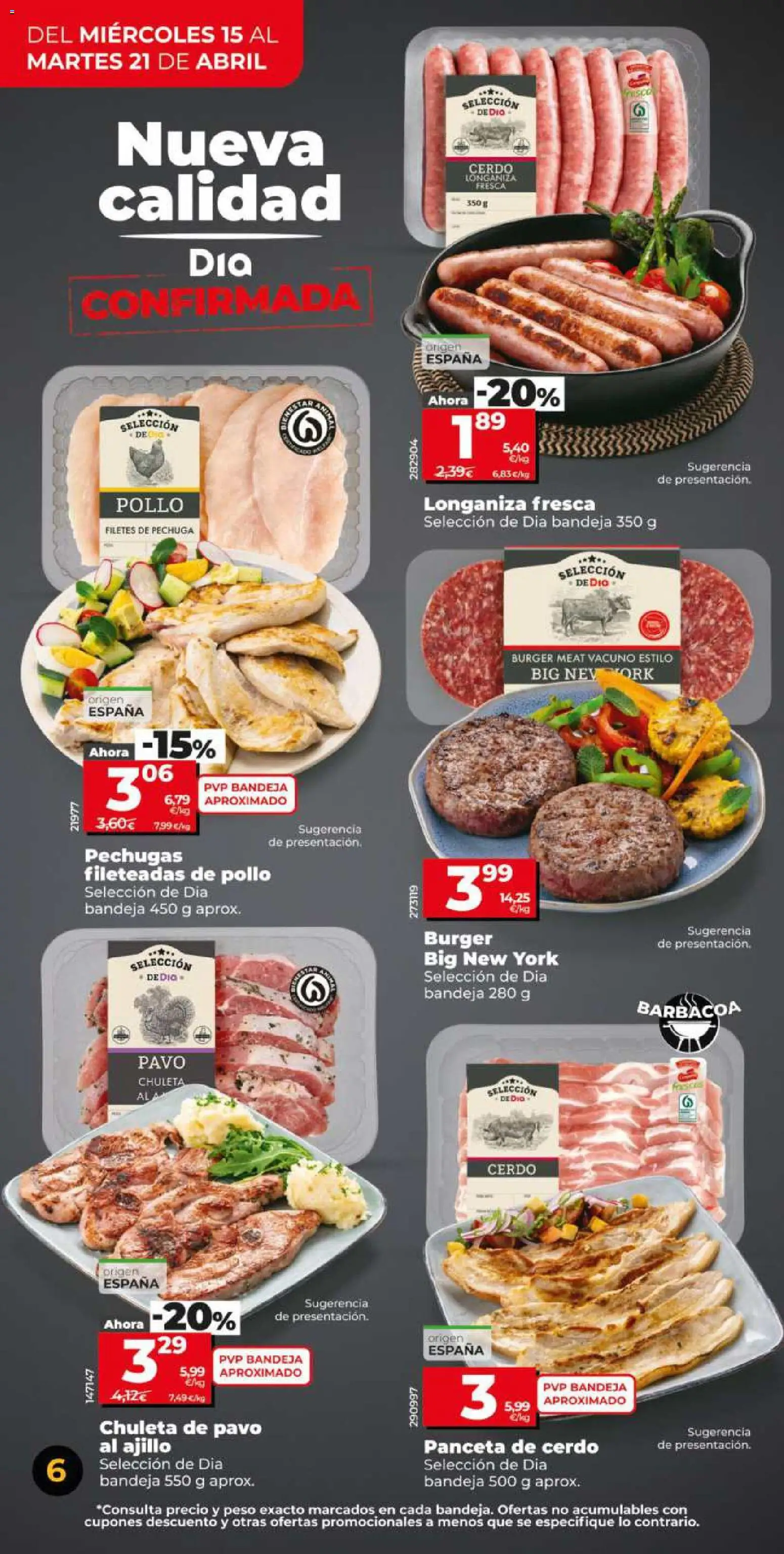 Dia - folleto Market │ válido desde el 15.04.2026 | Página: 6 | Productos: Cerdo, Longaniza, Barbacoa, Bandeja